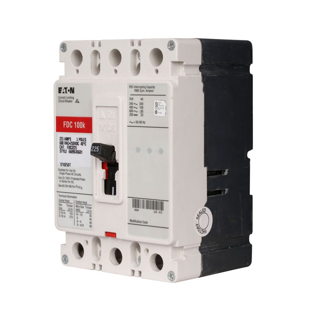 FDC3225 | Eaton Series C 225A 3-Pole Molded Case Circuit Breaker