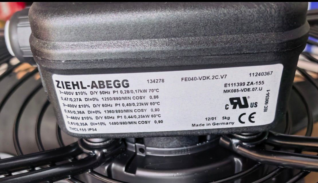 FE040-VDK.2C.V7 ZIEHL-ABEGG 400V Axial Fan