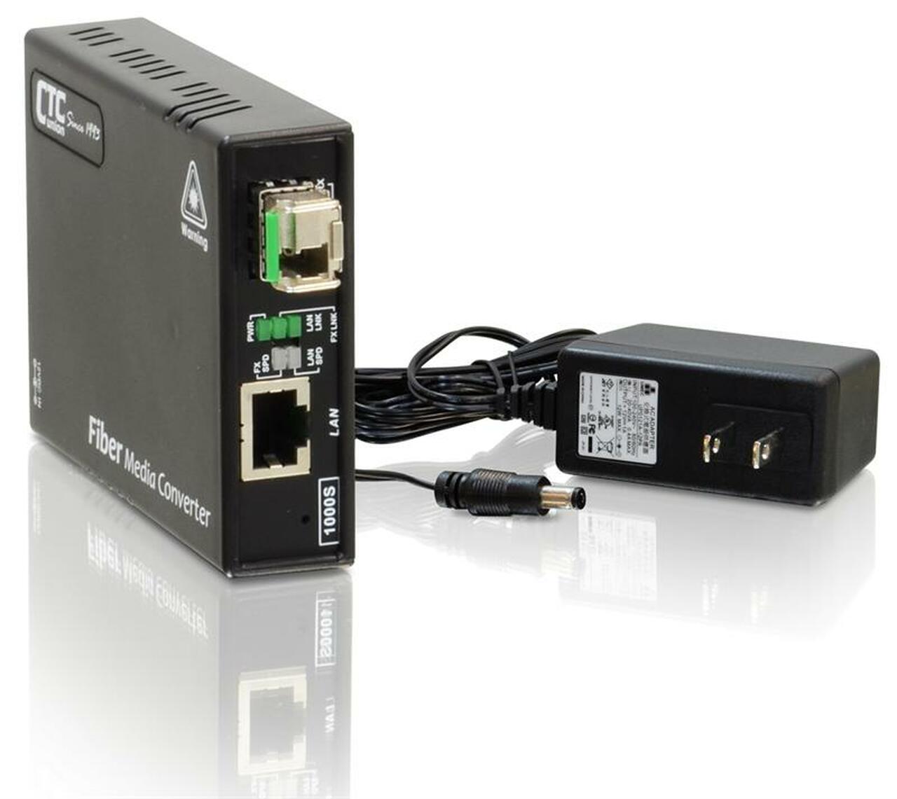 FMC-1001S-WB20 Gigabit Ethernet WDM single strand SMF fiber media converter, BiDi T:1550/R:1310nm, 20Km
