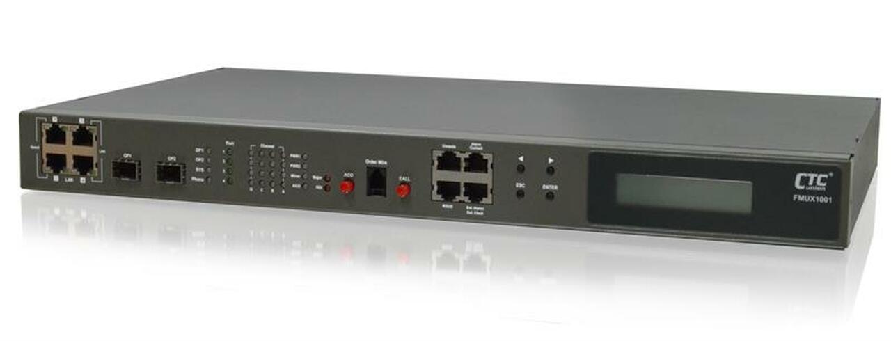 Modular E1, T1, POTS, Serial and Gigabit Ethernet Fiber Multiplexer with Redundant Power Slots