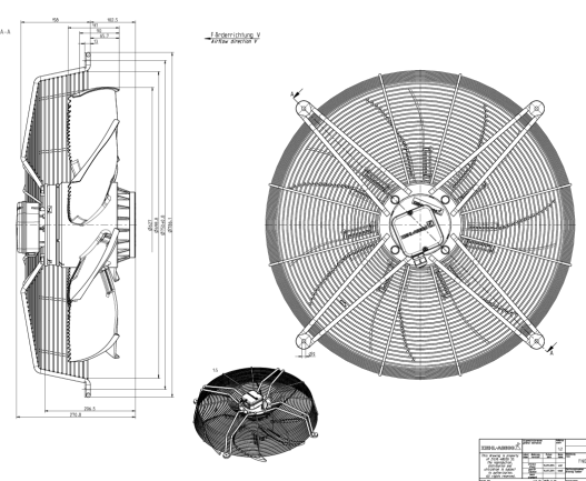 FN063-VDQ.6N.V7P4 ZIEHL-ABEGG Axial Fan 3~400V 2.8/1.75 kW 5/2.9 A