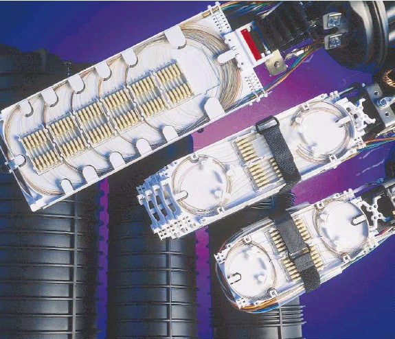 Tyco "D" Closure, 5 round ports, holds up to 576 splices (11.5" W x 31" L)