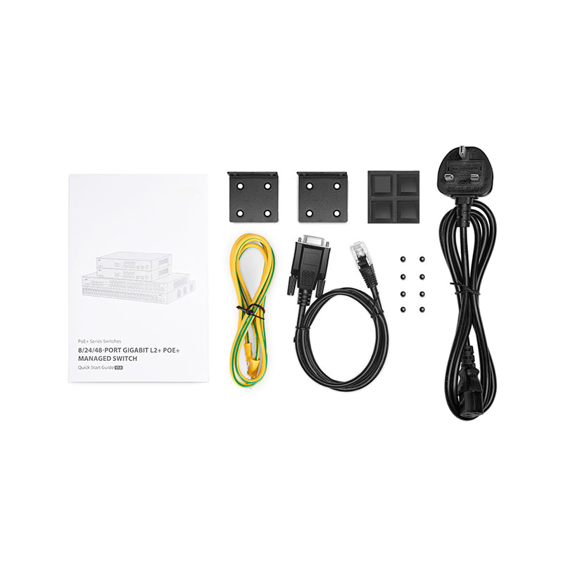 FS-S3400-24T4FP, 24-Port Gigabit Ethernet L2+ PoE+ Switch, 24 x PoE+ Ports @370W, with 4 x 1Gb Combo Uplinks, Support ERPS