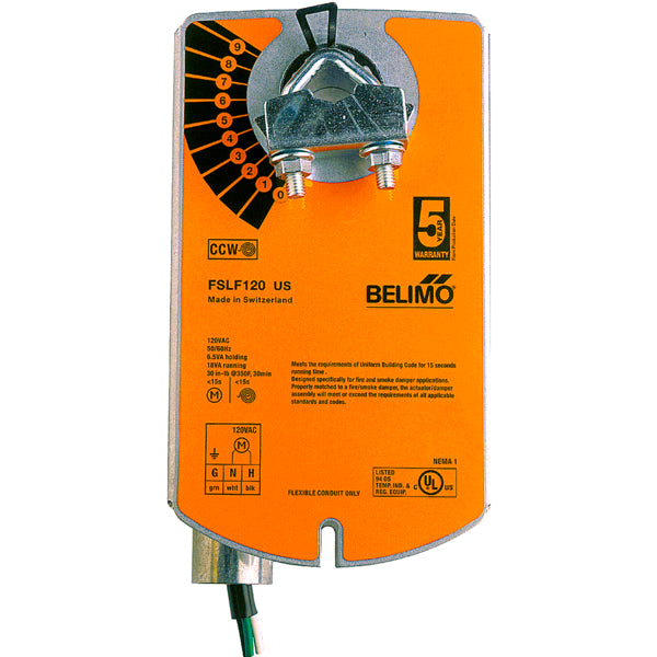 Belimo FSLF120.1 US 120V Spring-Return Fire & Smoke Damper Actuator 30 in-lb