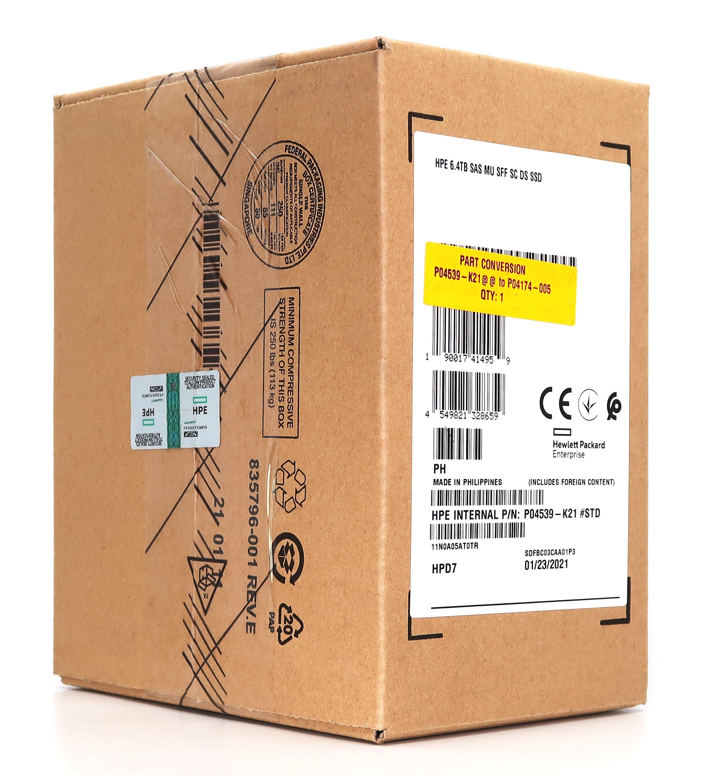 HPE Generation 8 KPM51VUG6T40 MO006400JWTD 6.4TB SAS 12Gb/s 3D TLC 3DWPD 2.5in Solid State Drive