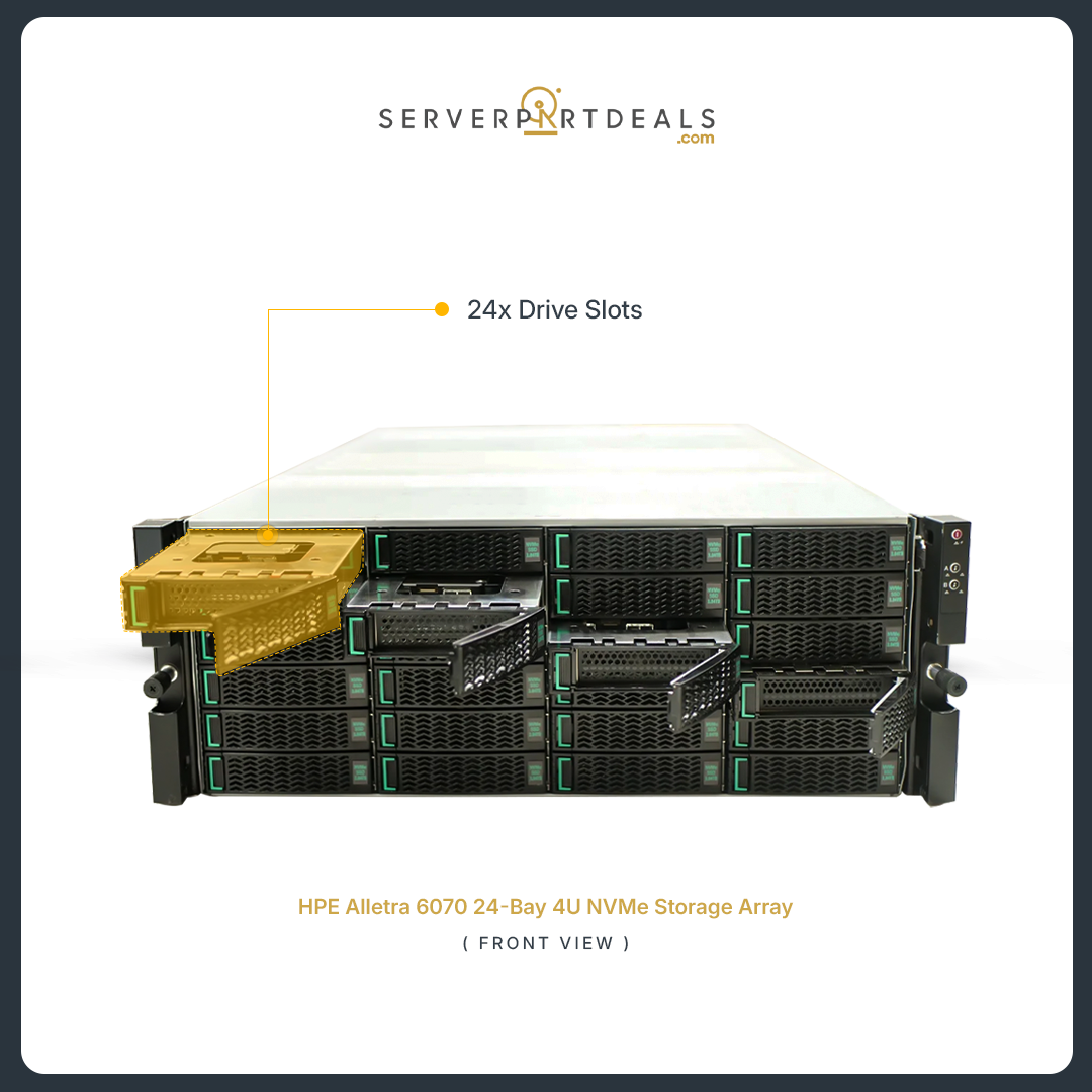 HPE Alletra 6070 All Flash Dual-Controller Base Array 4U 24-Bay With installed Gen 4 NVMe SSDs
