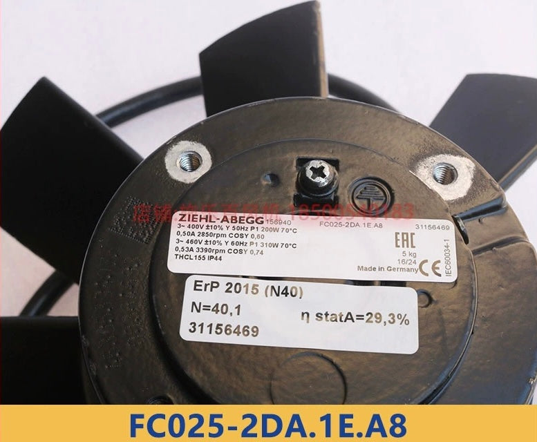 FC025-2DA.1E.A8 ZIEHL-ABEGG Axial Fan  3-400V 50/60HZ