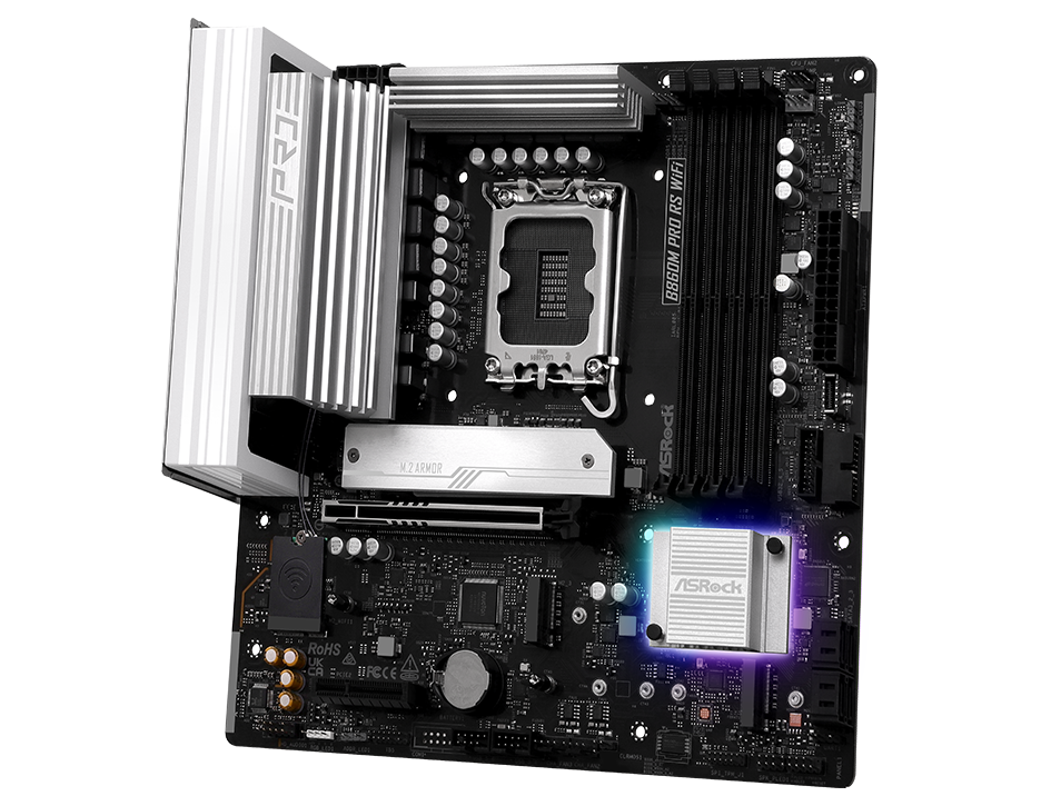 ASRock MB B860M Pro RS WiFi B860 LGA1851 Max256GB DDR5 Micro