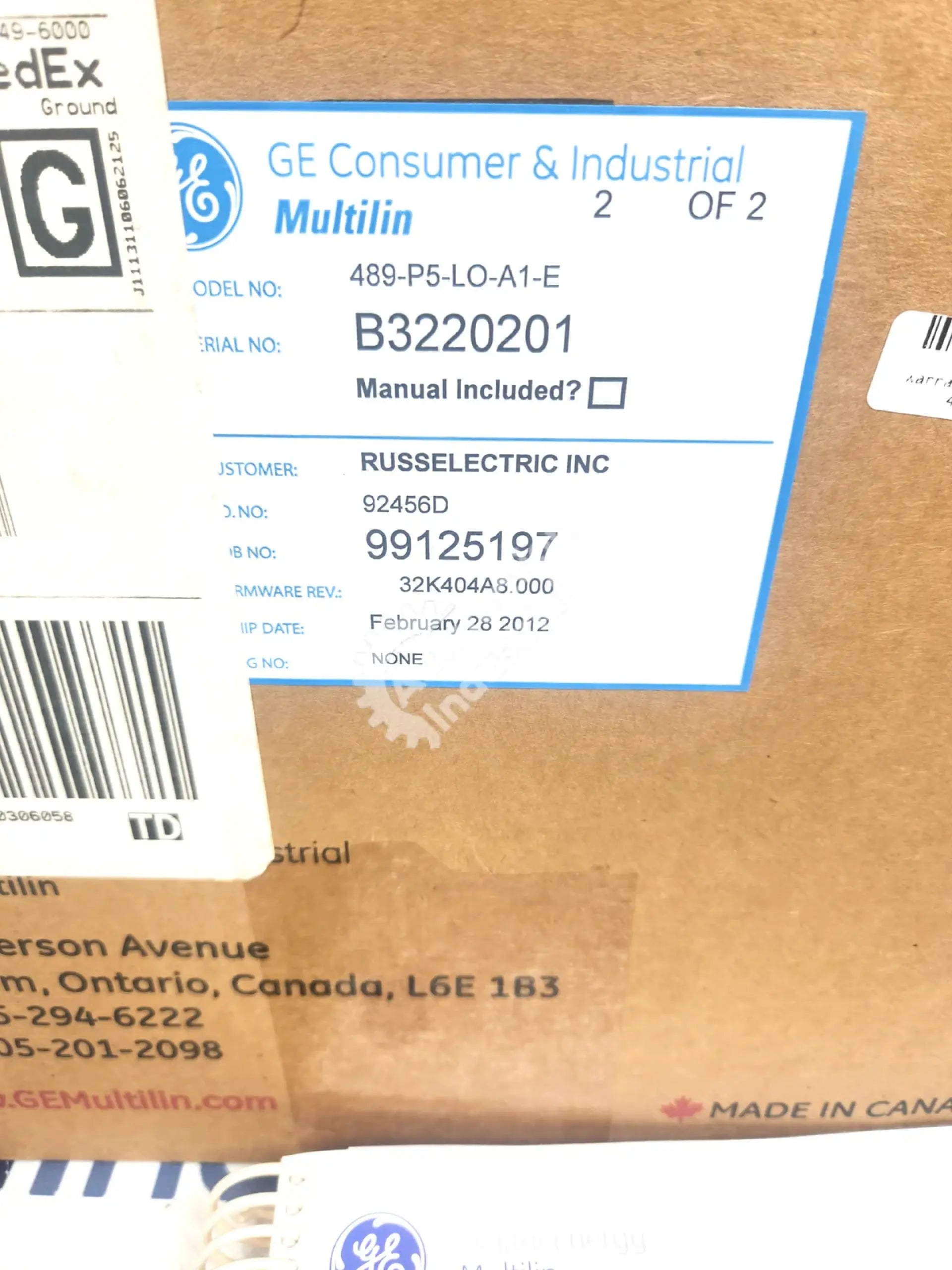 489-P5-LO-A1-E By GE Multilin Generator Management Relay NSFP