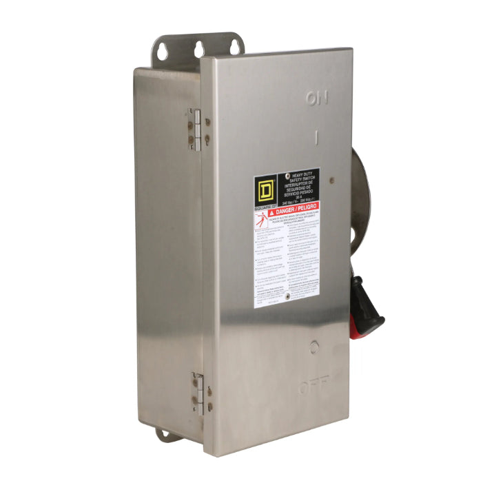 H323DS | Square D Heavy Duty 100A Fusible Safety Switch, 3-Pole, Stainless Steel