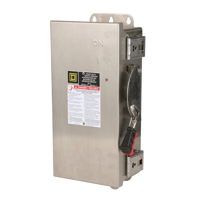 H323DS | Square D Heavy Duty 100A Fusible Safety Switch, 3-Pole, Stainless Steel