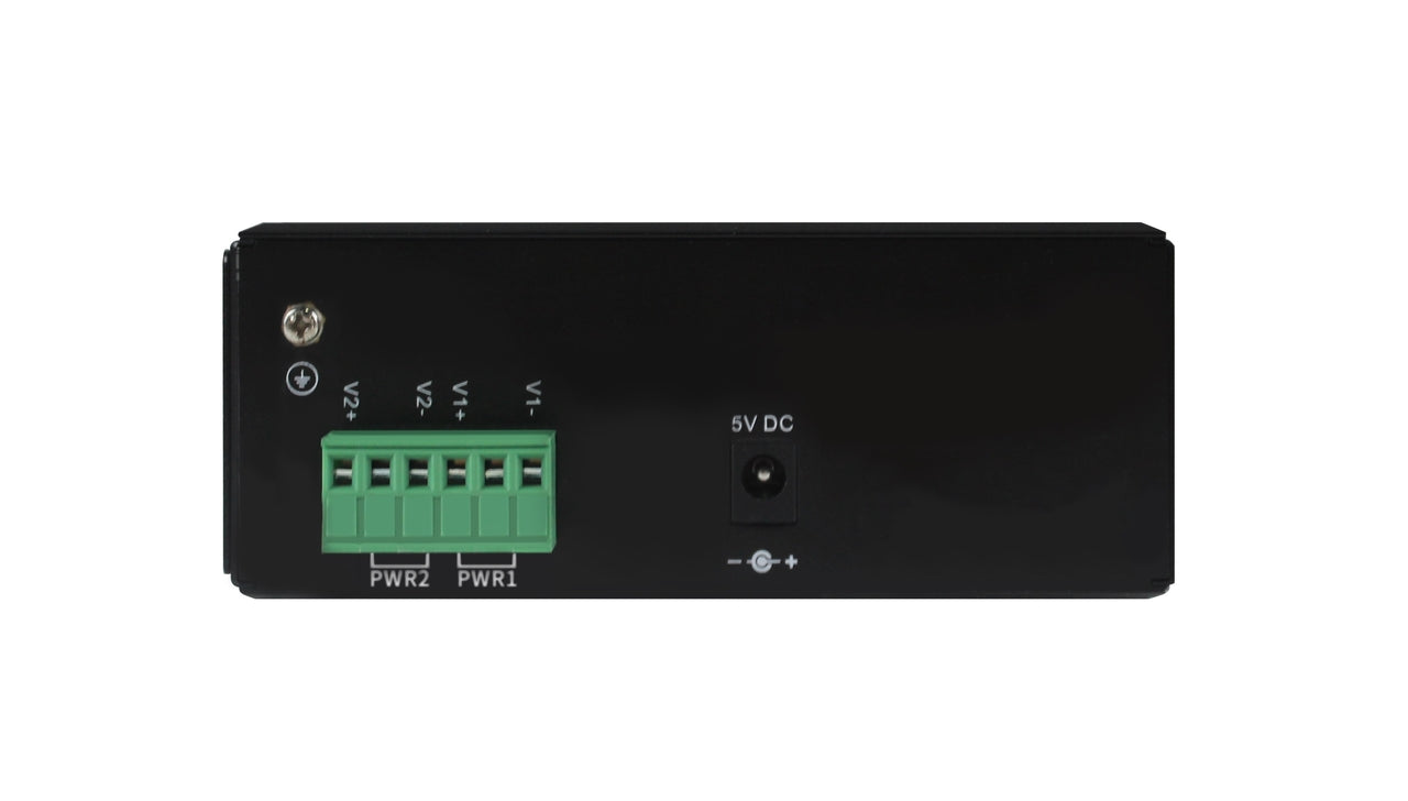 HC-1002-SFP-PSE - 2x RJ45 +1x SFP ports Gigabit Ethernet Industrial fiber switch with 60W of PoE PSE, DIN rail mount, -40 to +75 Celsius