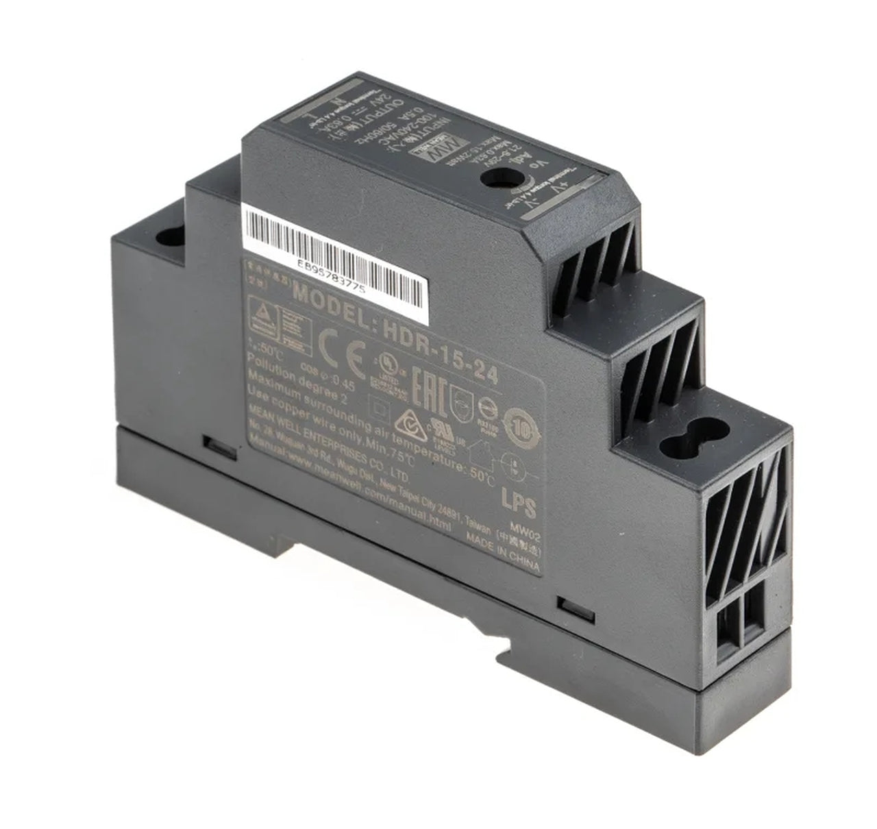 HDR-1524 AC to DC 24V 15W Industrial DIN rail power supply