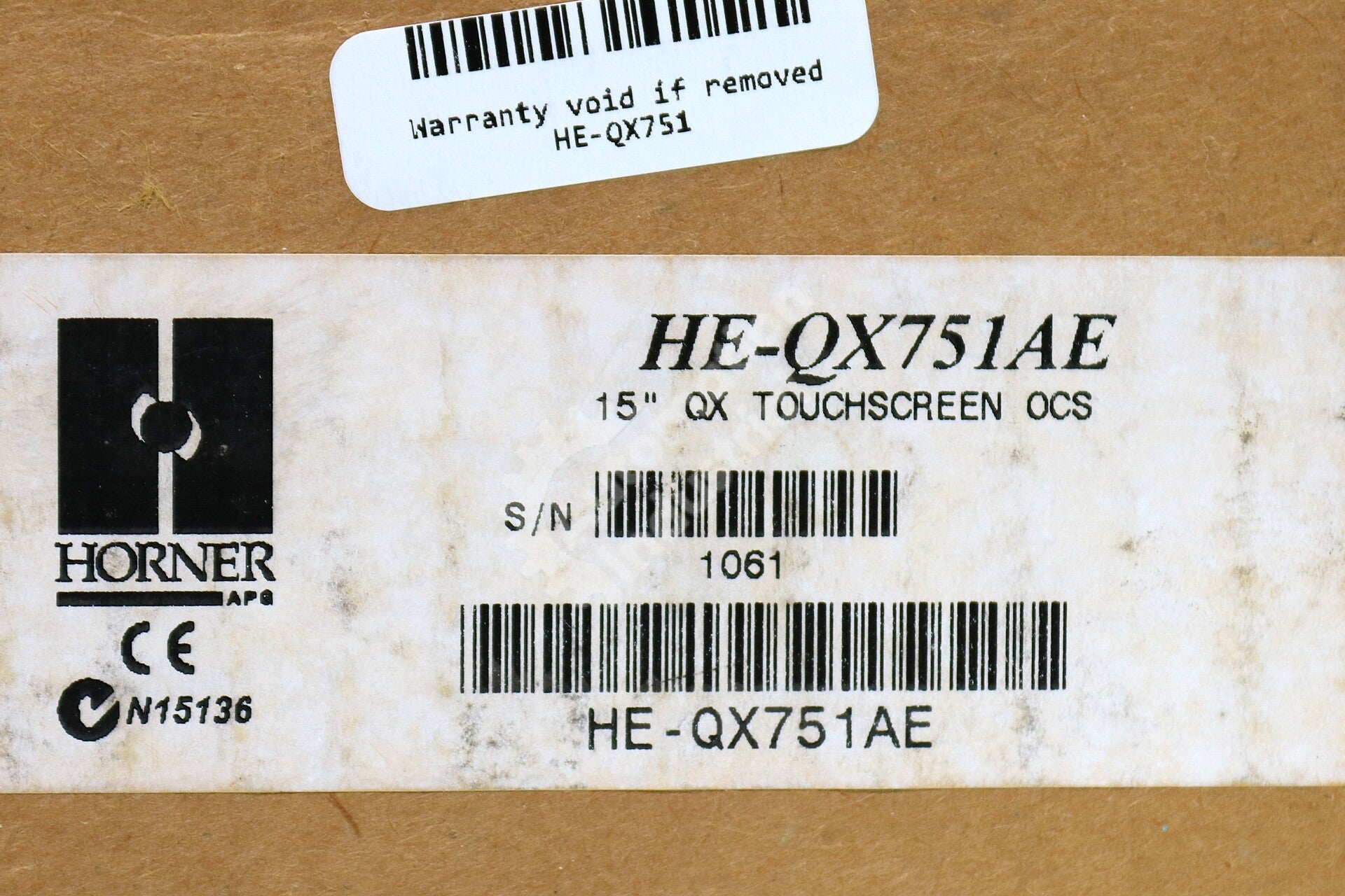 HE-QX751 By Horner Electric HE-QX751AE 15 Inch TFT Touchscreen Display NSFP