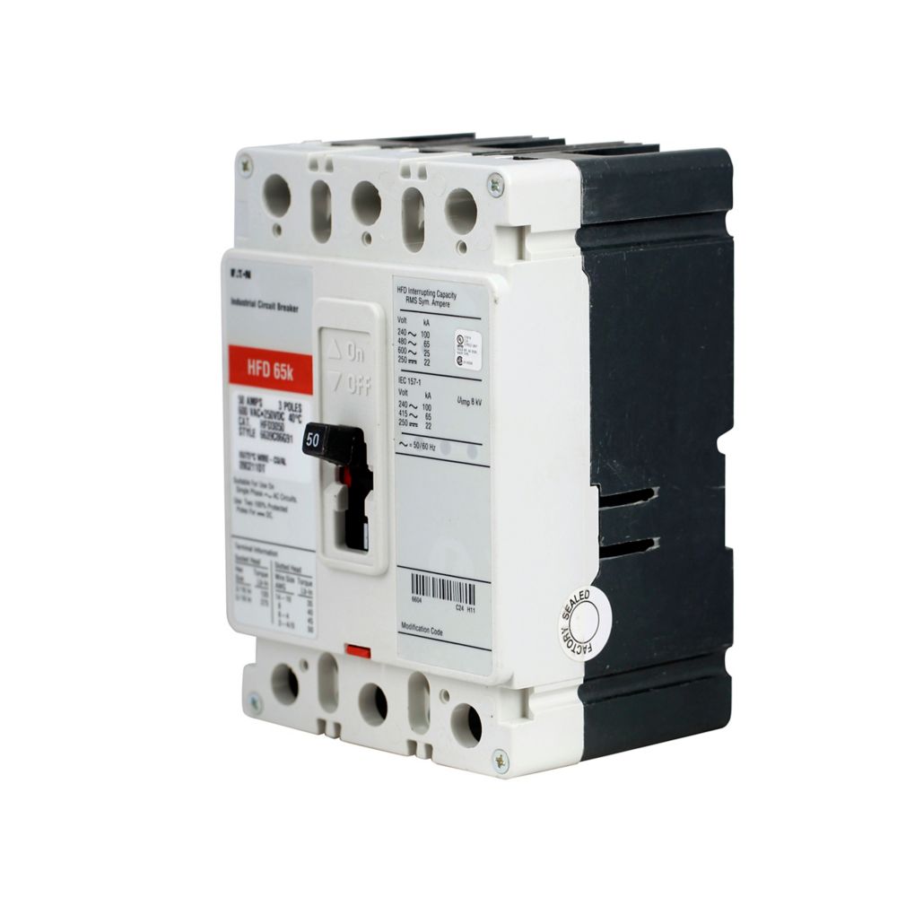 Eaton HFD3015VH09 Series C 15A 3-Pole Molded Case Circuit Breaker Naval Class