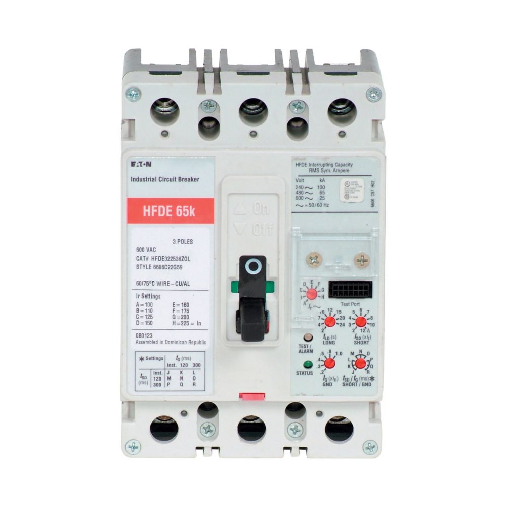 Eaton HFDE322536 Series C 225A 3-Pole Electronic Molded Case Circuit Breaker