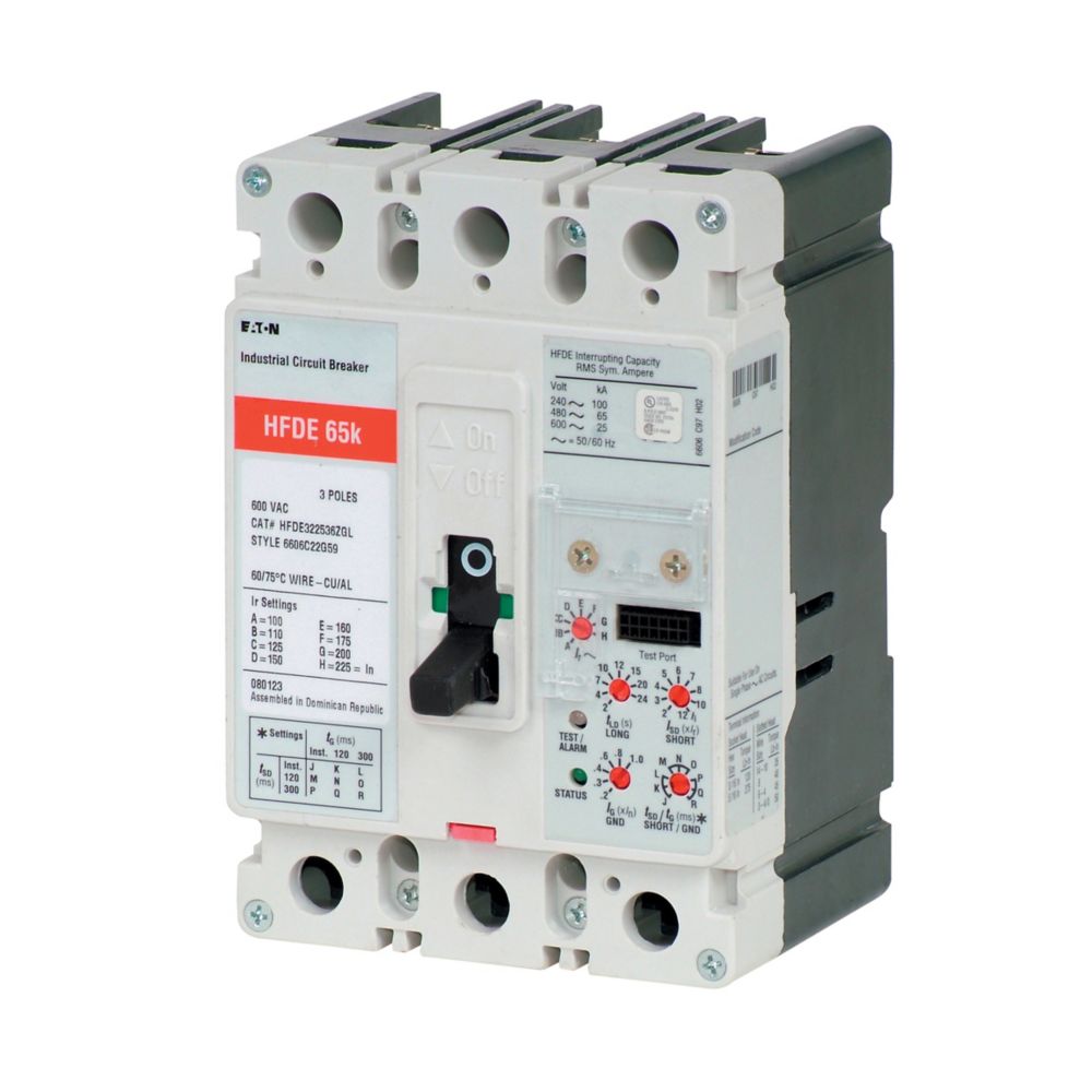 Eaton HFDE322536 Series C 225A 3-Pole Electronic Molded Case Circuit Breaker