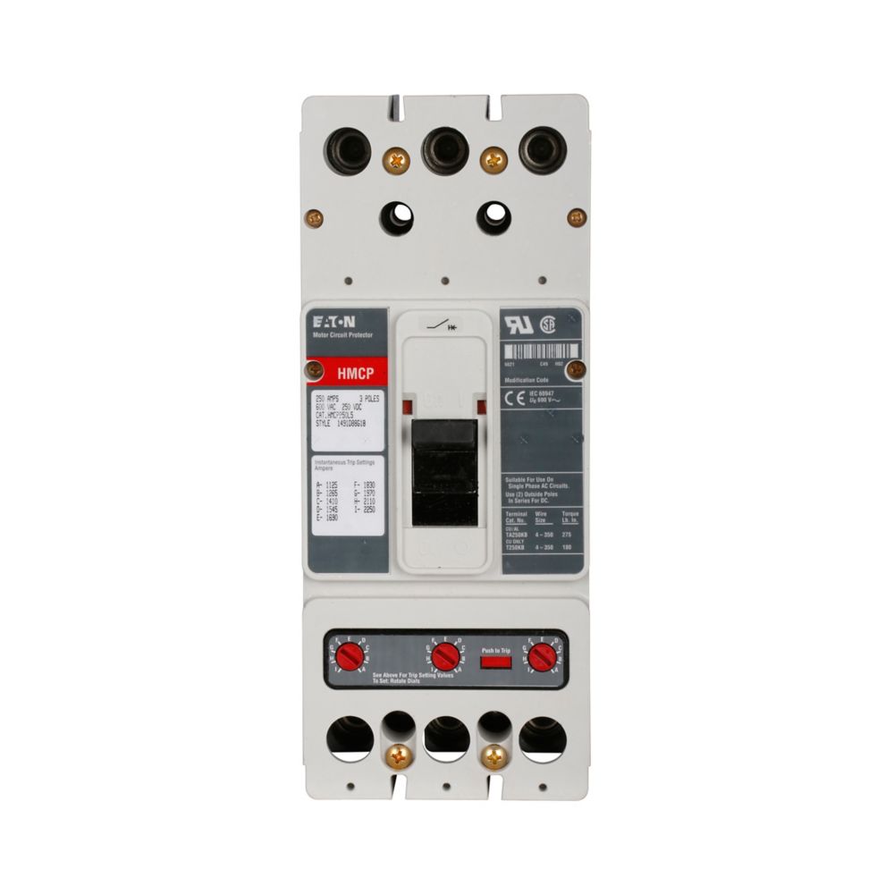 HMCP250J5C | Eaton Series C 250A 3-Pole Motor Circuit Protector 600V