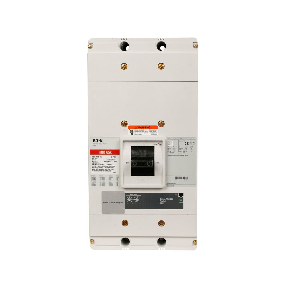 Eaton NDC3800T52WPN Series G 800A 3-Pole Electronic Molded Case Circuit Breaker 600Vac