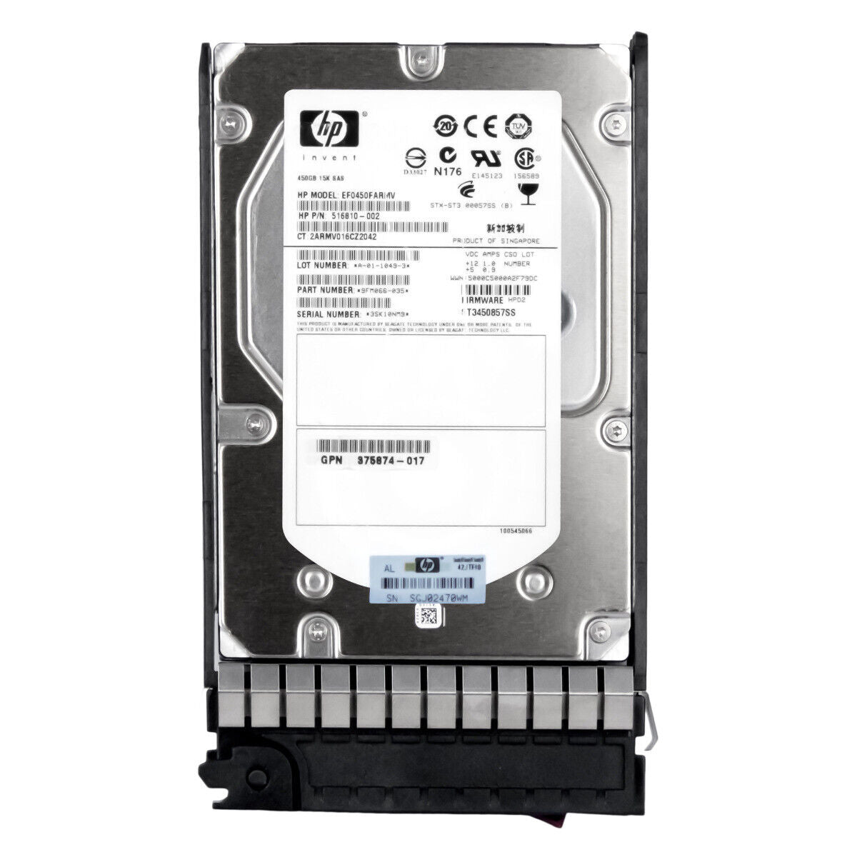 EF0450FATFE 533871-002 disco duro SAS de 450GB 15K 3.5" dp 0B24474 516832-004 883585297825