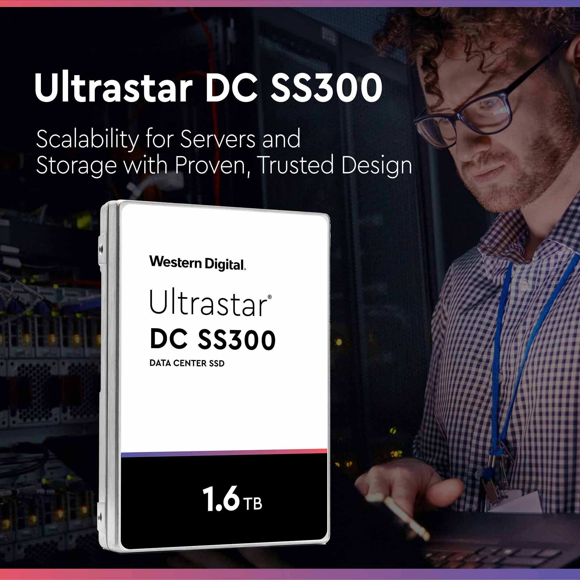 Western Digital DC SS300 HUSMM3216ASS204 1.6TB SAS 12Gb/s 512e 2.5in Recertified Solid State Drive
