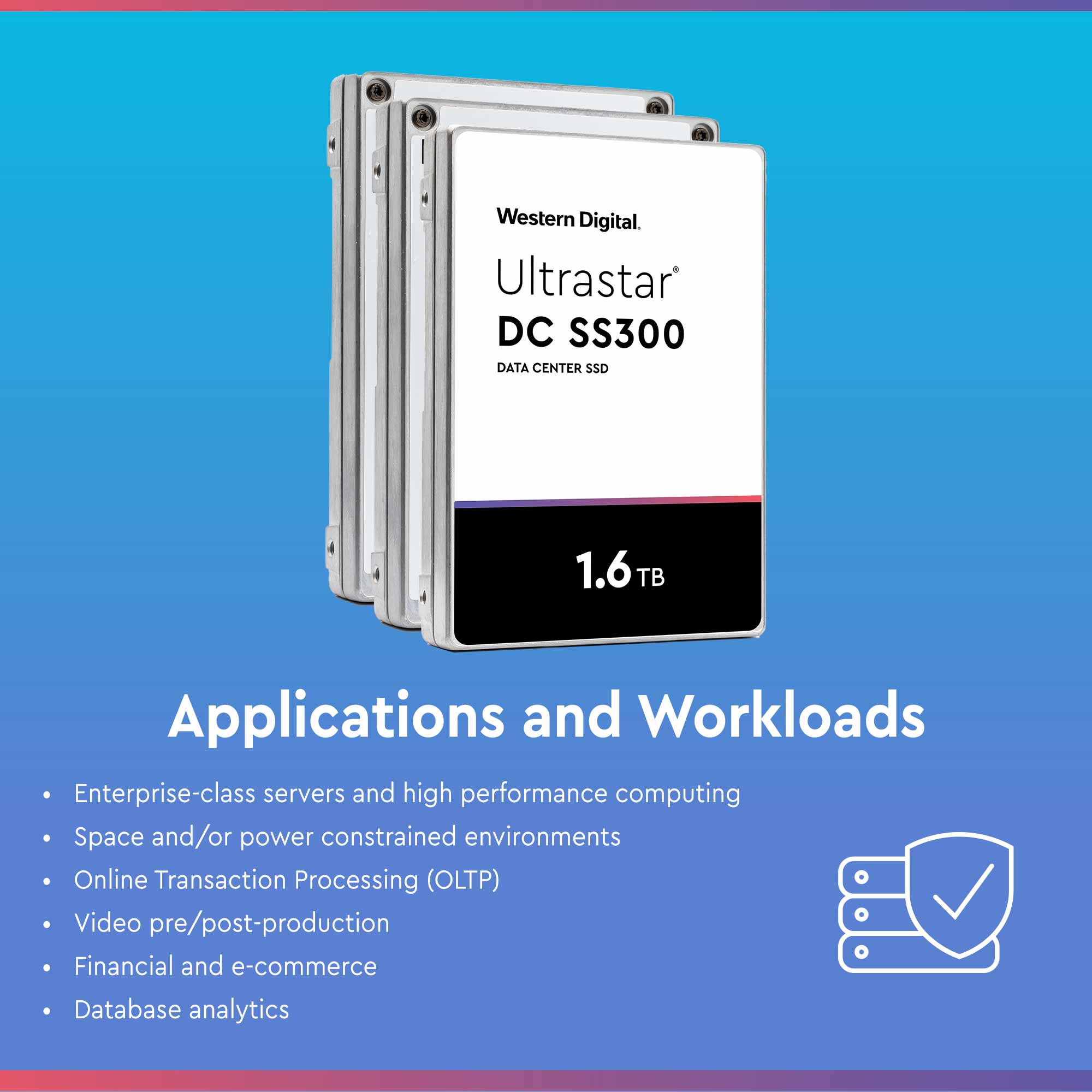 Western Digital Ultrastar DC SS300 HUSMM3216ASS204 1.6TB SAS 12Gb/s 512e 2.5in Solid State Drive