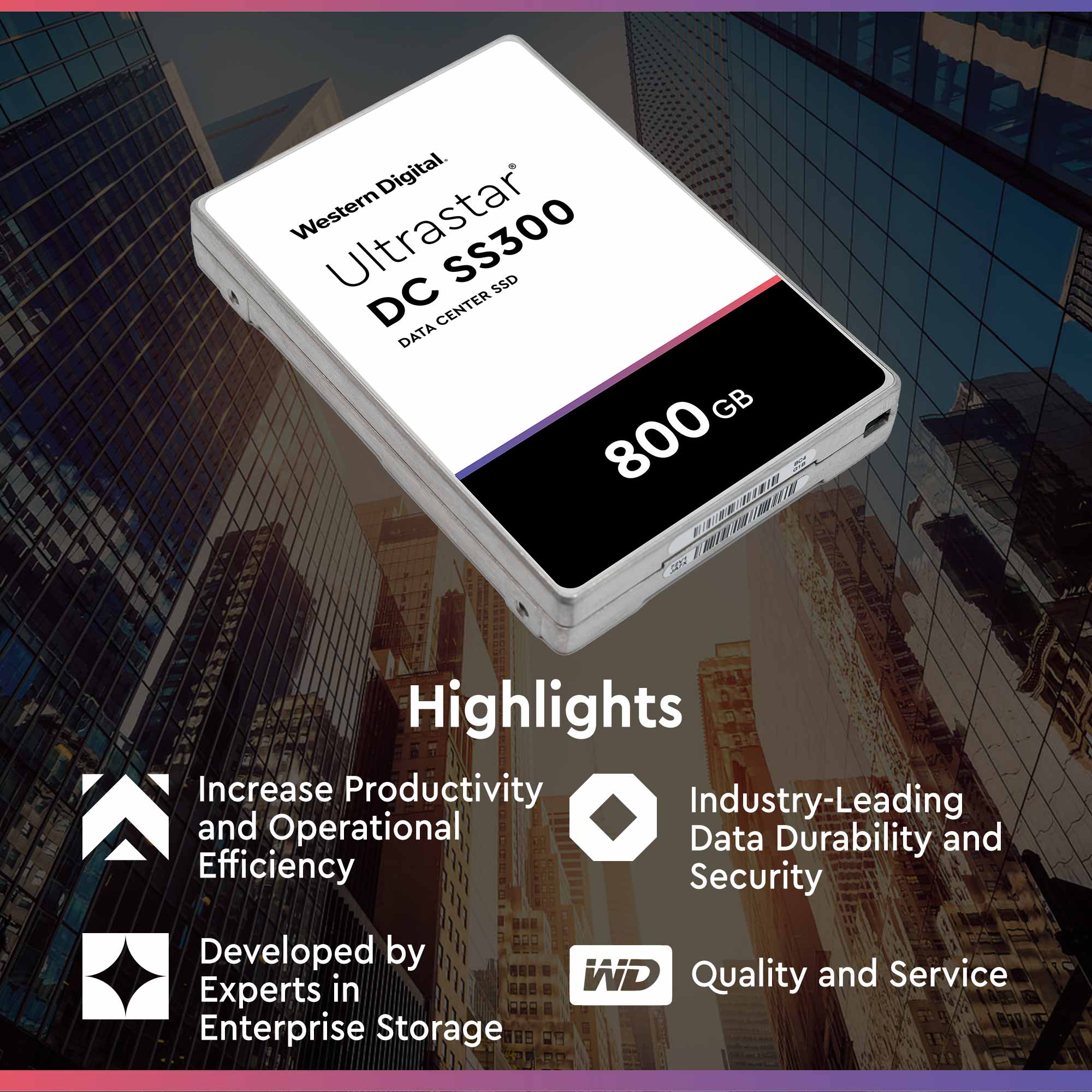 Western Digital DC SS300 HUSMM3280ASS204 800GB SAS 12Gb/s 512e 2.5in Recertified Solid State Drive