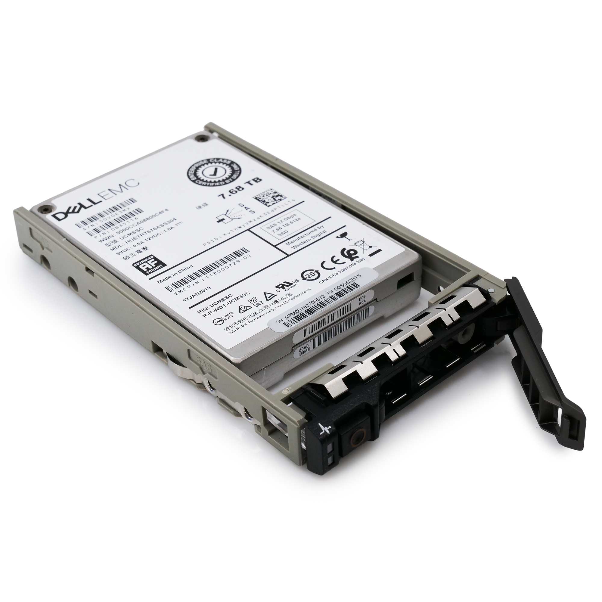 Dell EMC G13 HUSTR7676ASS204 0B35116 7.68TB SAS 12Gb/s 512e 1DWPD Read Intensive 2.5in Refurbished SSD