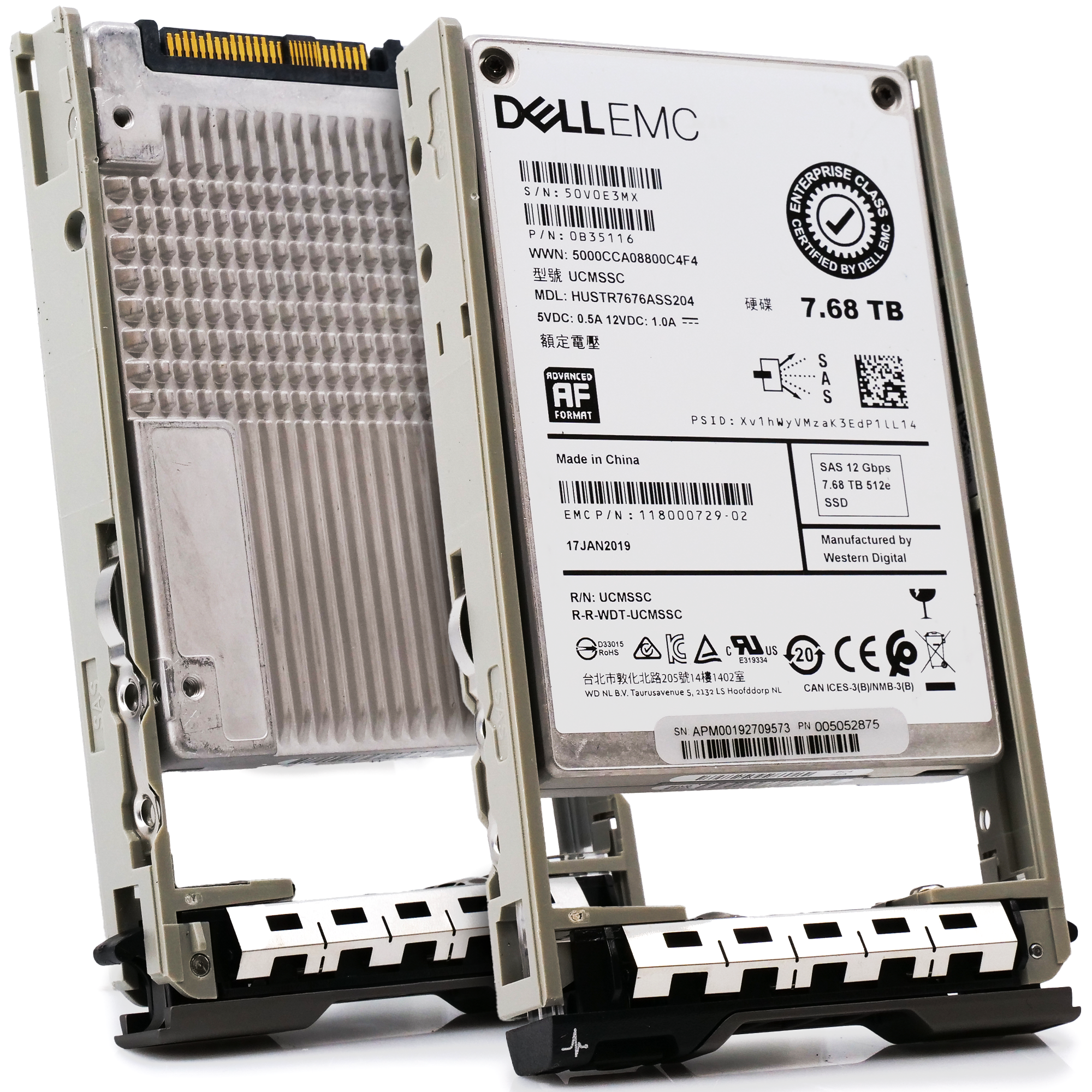 Dell EMC G13 HUSTR7676ASS204 0B35116 7.68TB SAS 12Gb/s 512e 1DWPD Read Intensive 2.5in Recertified Solid State Drive