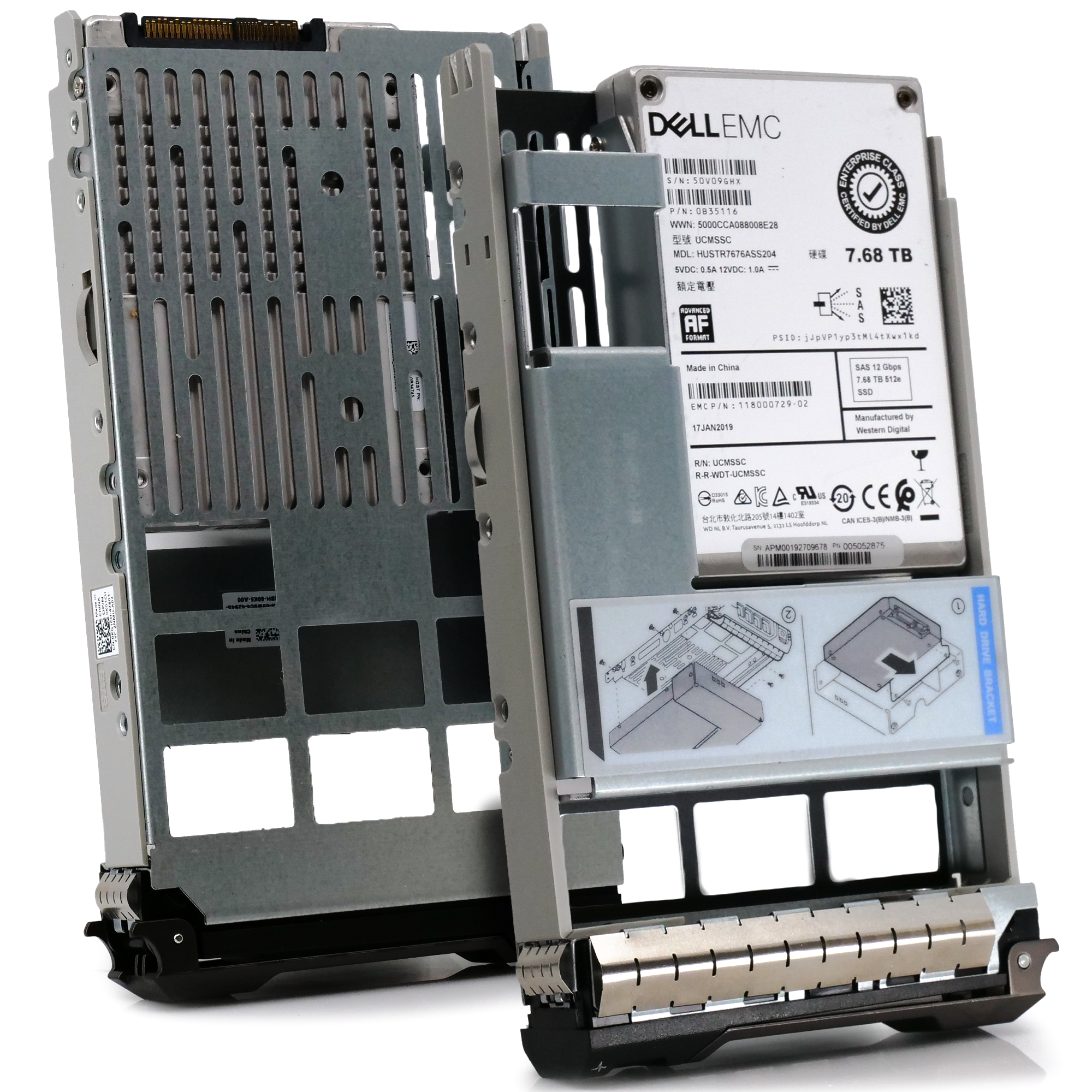 Dell EMC G13 HUSTR7676ASS204 0B35116 7.68TB SAS 12Gb/s 512e 1DWPD Read Intensive 3.5in Solid State Drive