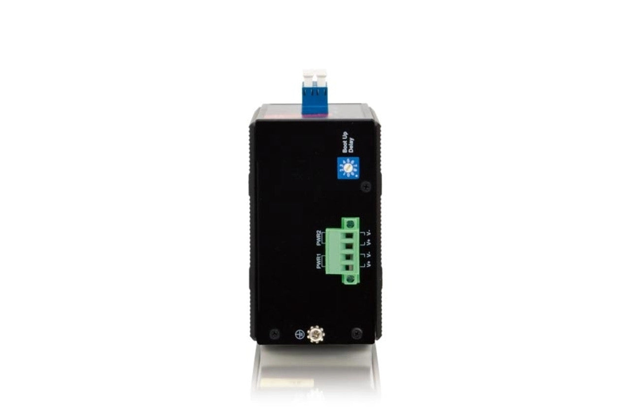 IBP-202-SLC - Optical Bypass Switch duplex SMF path, Industrial hardened, DIN rail mount, -20 to +75 C temp, LC/UPC connectors
