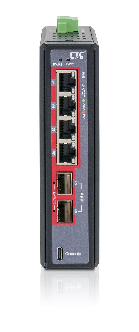 IGS-402SW-4PBE - 4 copper + 2 SFP port SNMP/web-managed Gigabit Ethernet Industrial switch, PoE++ 240W
