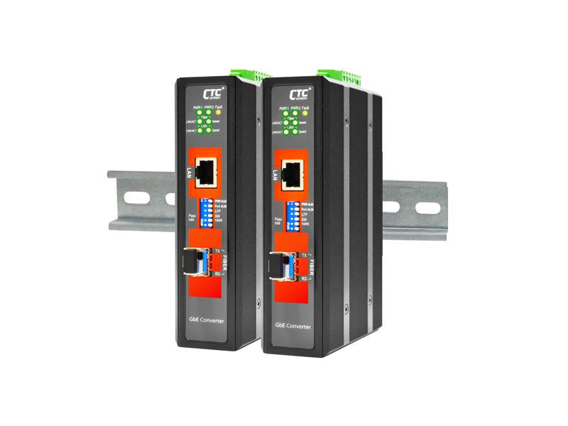 IMC-1000S - Gigabit Ethernet to SFP slot industrial fiber media converter, 2.5kV isolation, -10-60 Celsius