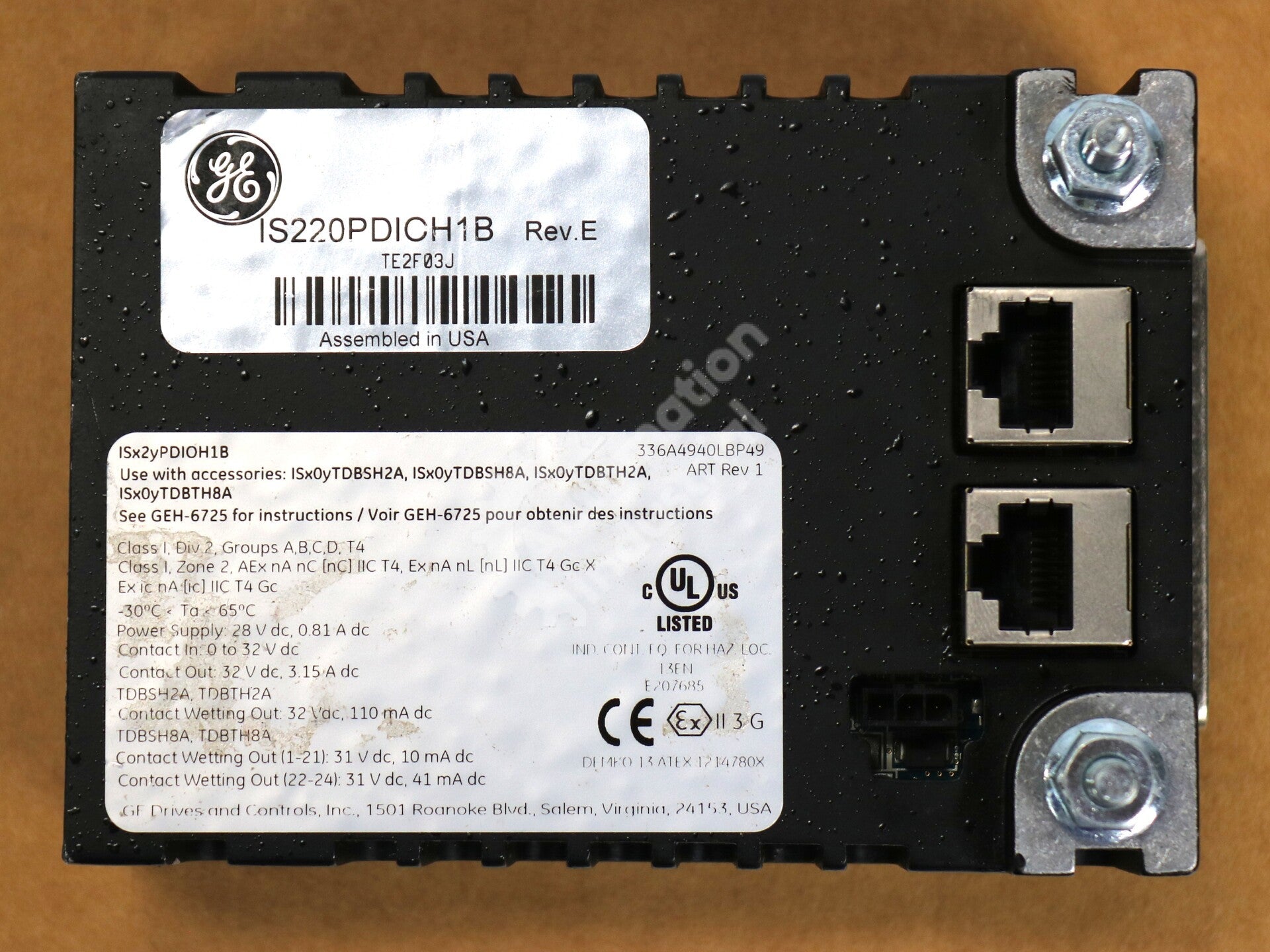 IS220PDIOH1B By General Electric Discrete Input and Output Module