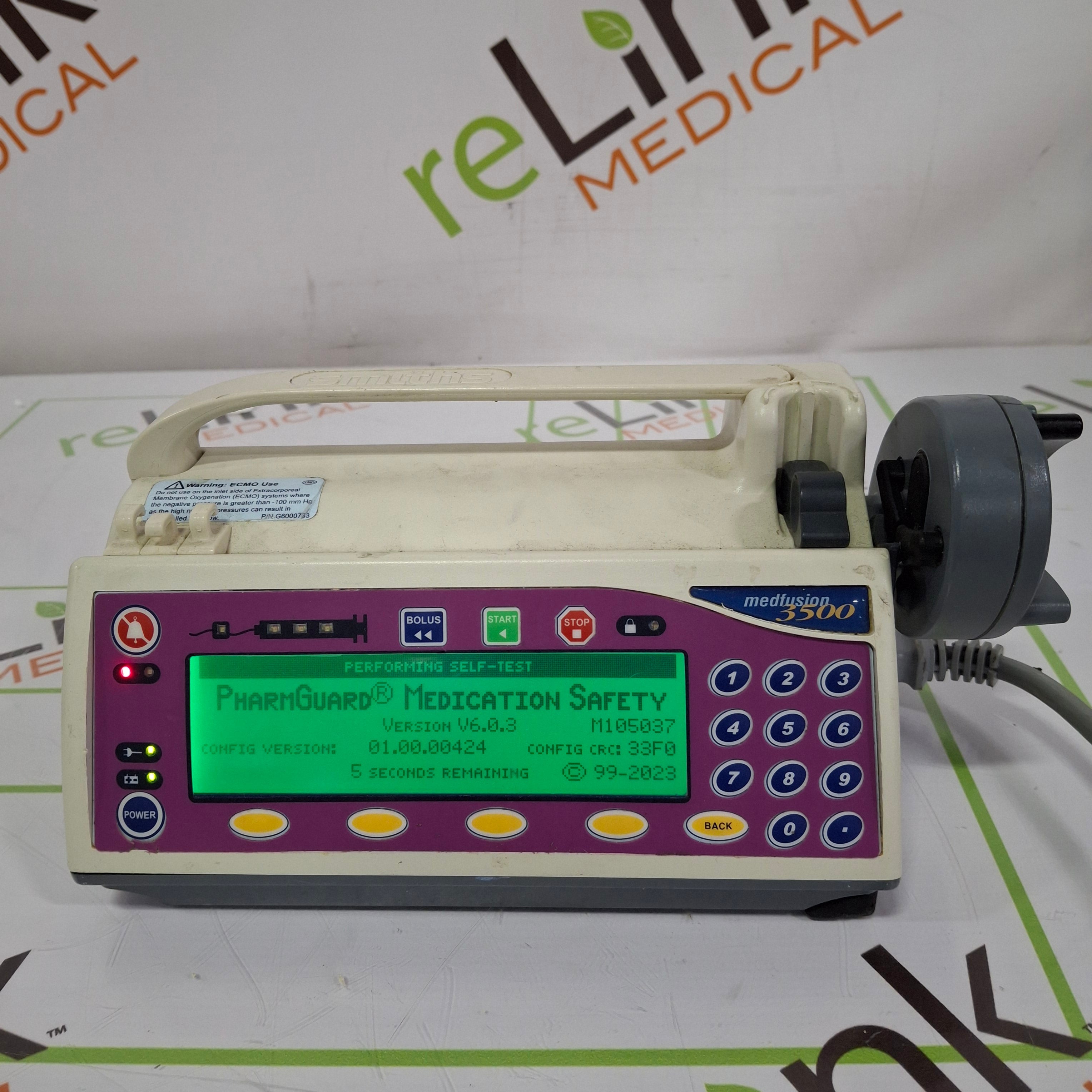 Smiths Medical Medfusion 3500 Version 6 Syringe Infusion Pump