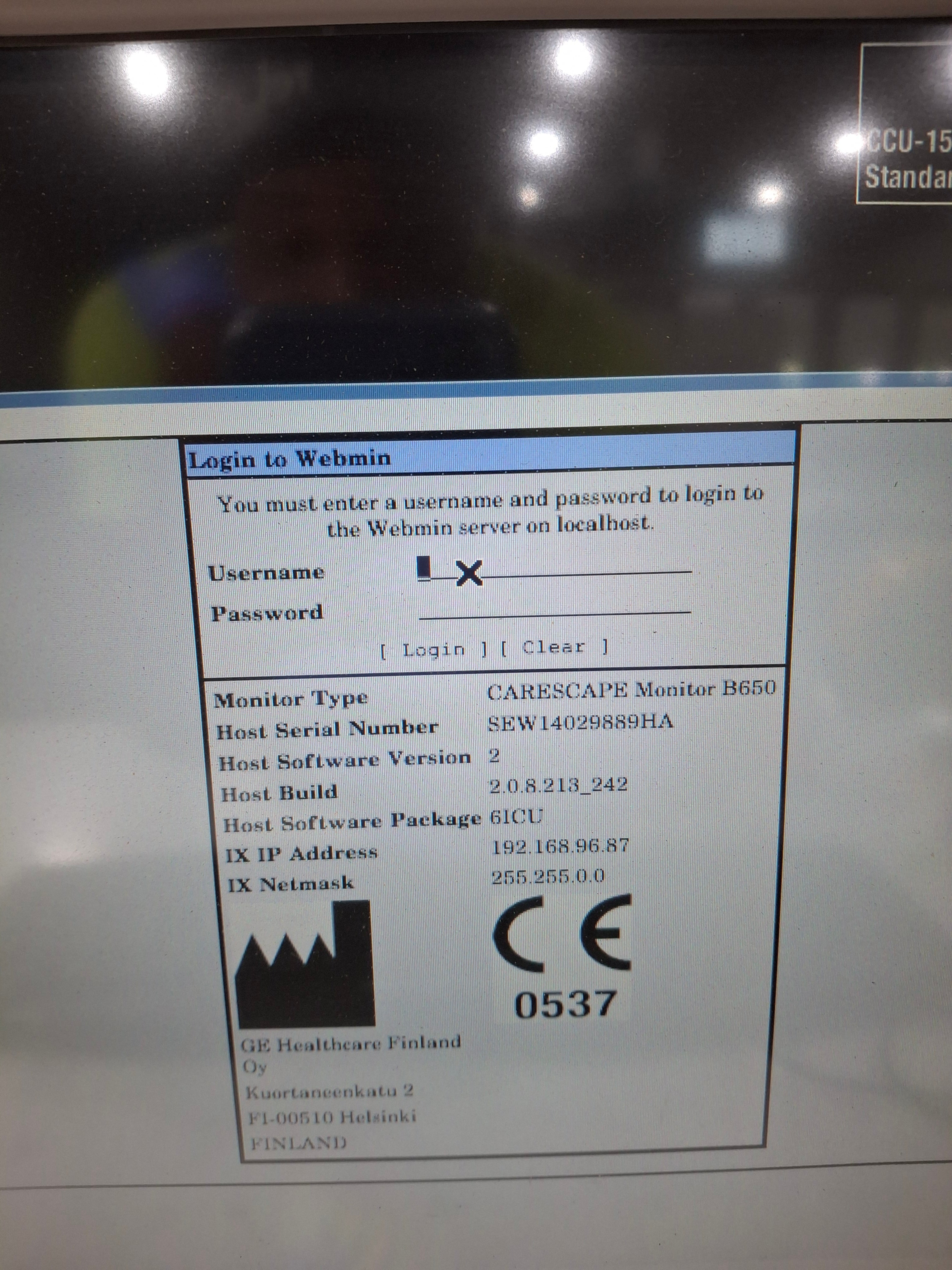 GE Healthcare Carescape B650 Critical Care Patient Monitor