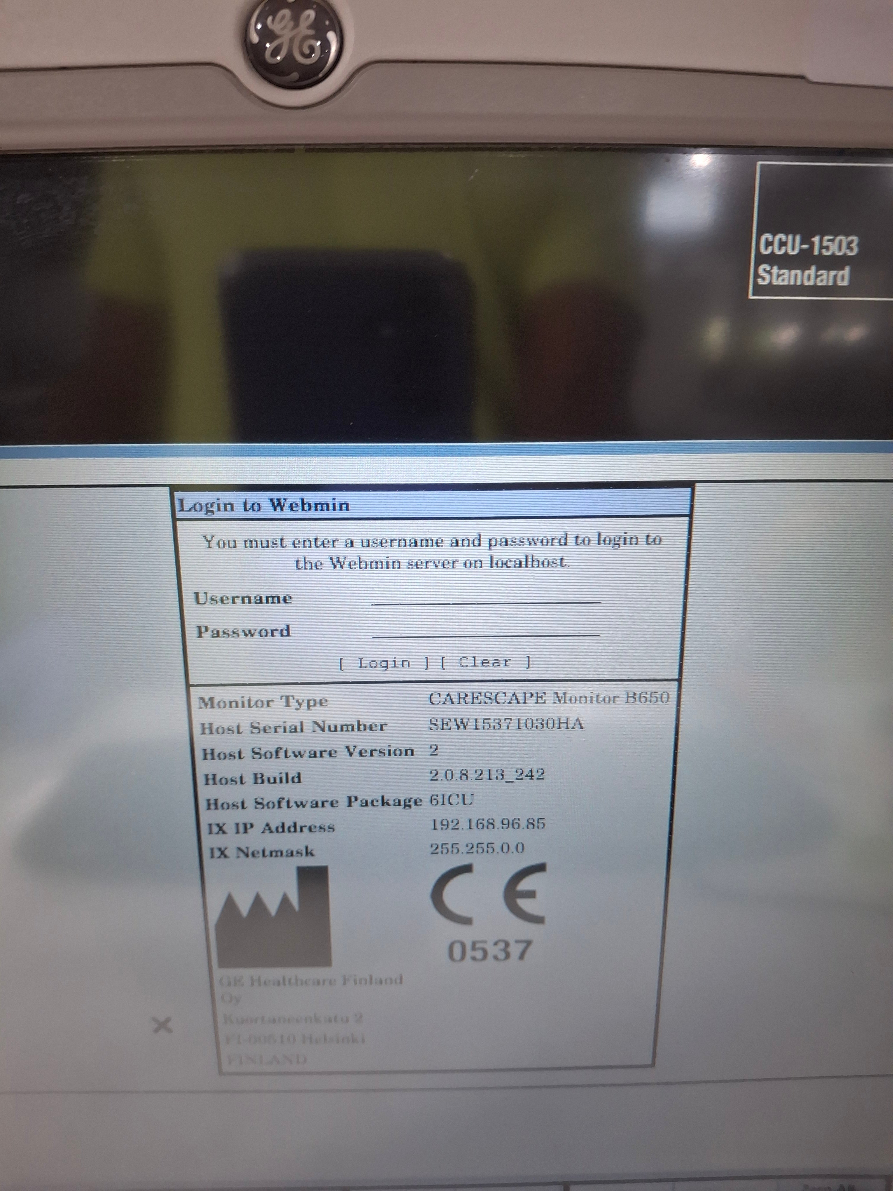 GE Healthcare Carescape B650 Critical Care Patient Monitor