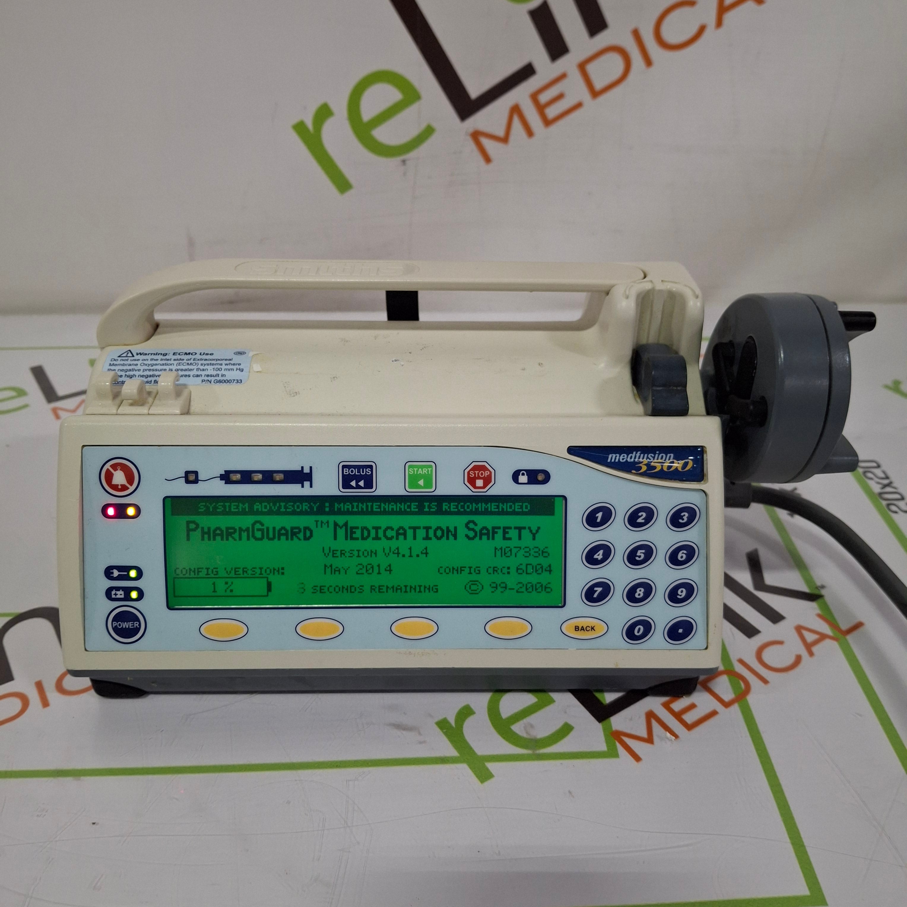 Smiths Medical Medfusion 3500 Version 4 Syringe Infusion Pump