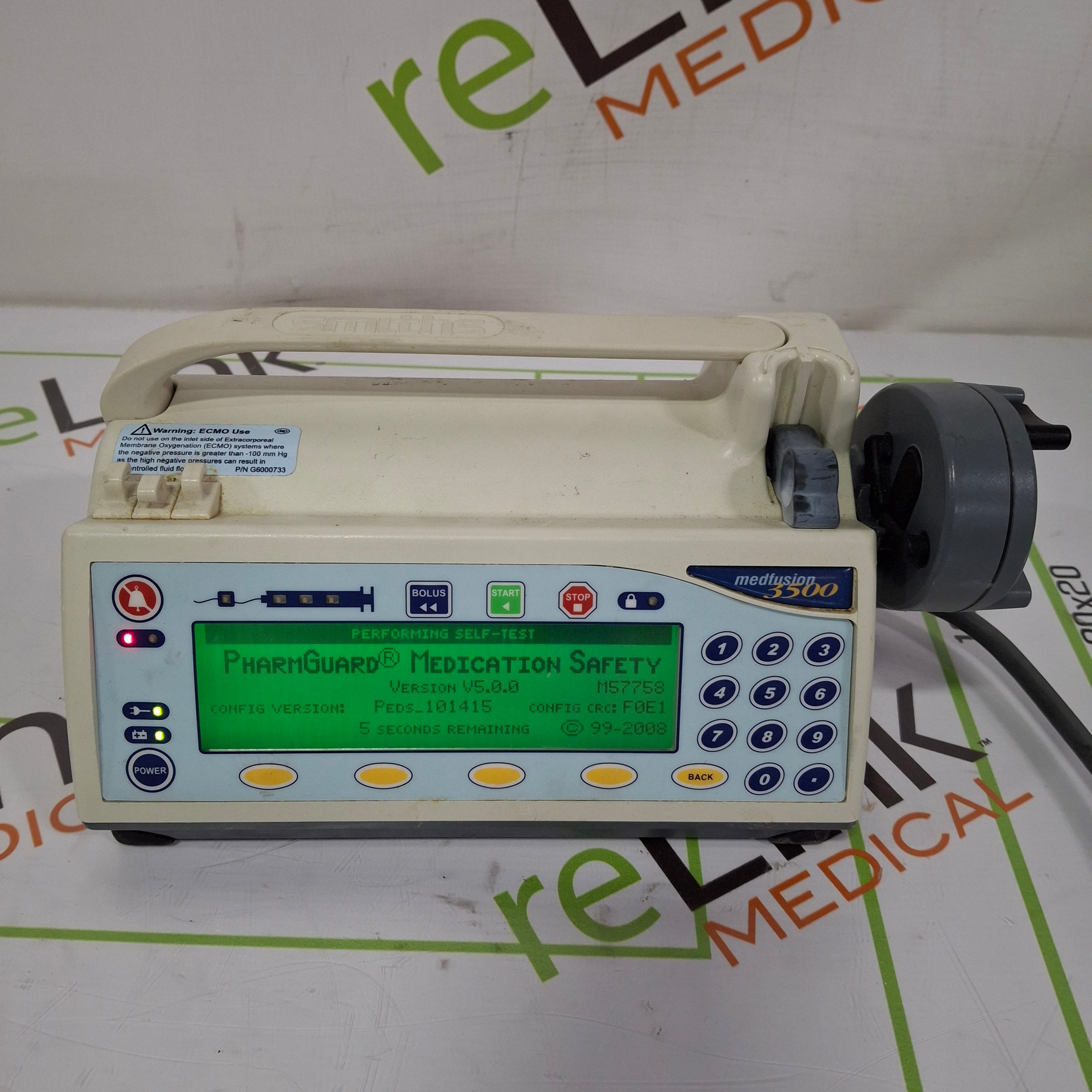 Smiths Medical Medfusion 3500 Version 5 Syringe Infusion Pump