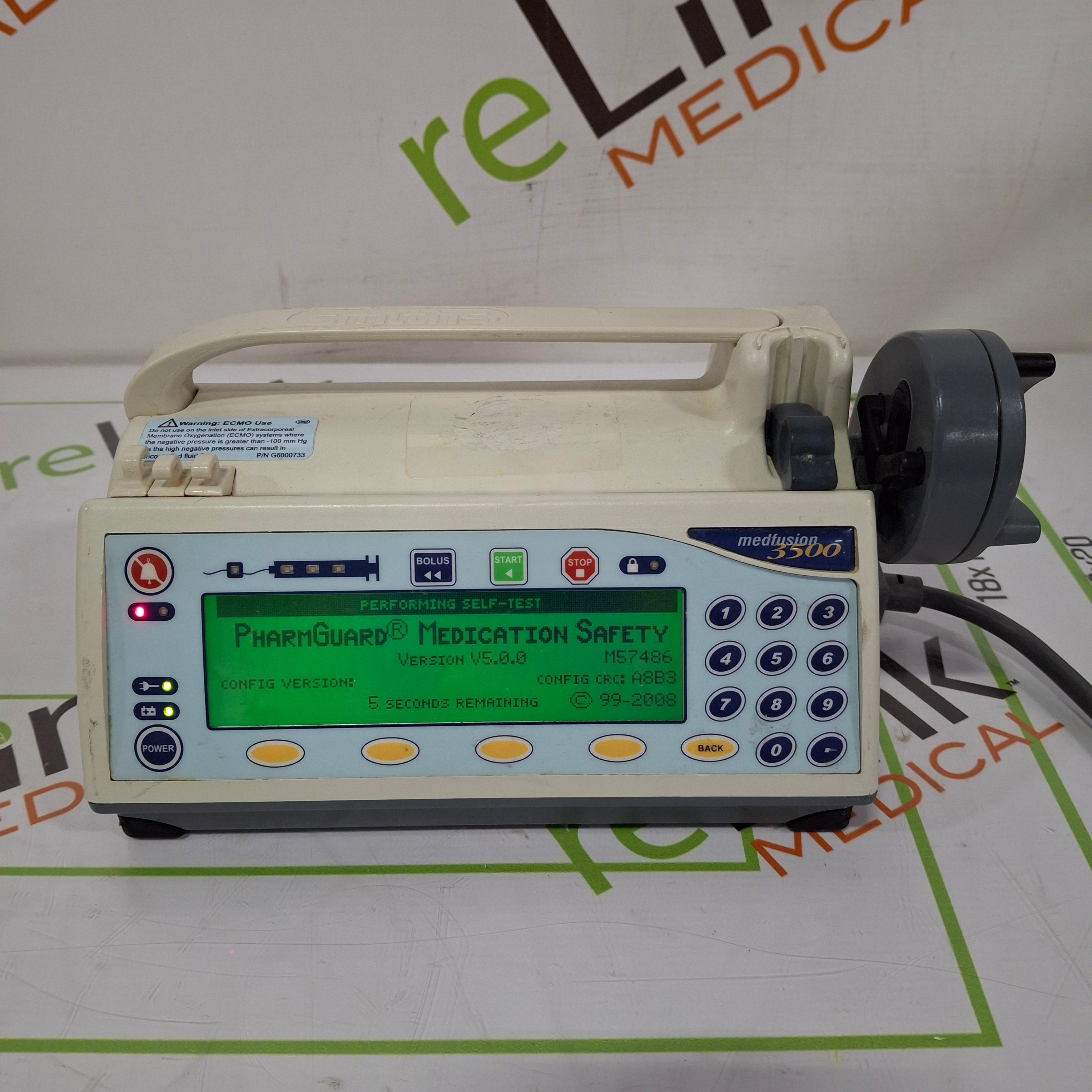 Smiths Medical Medfusion 3500 Version 5 Syringe Infusion Pump