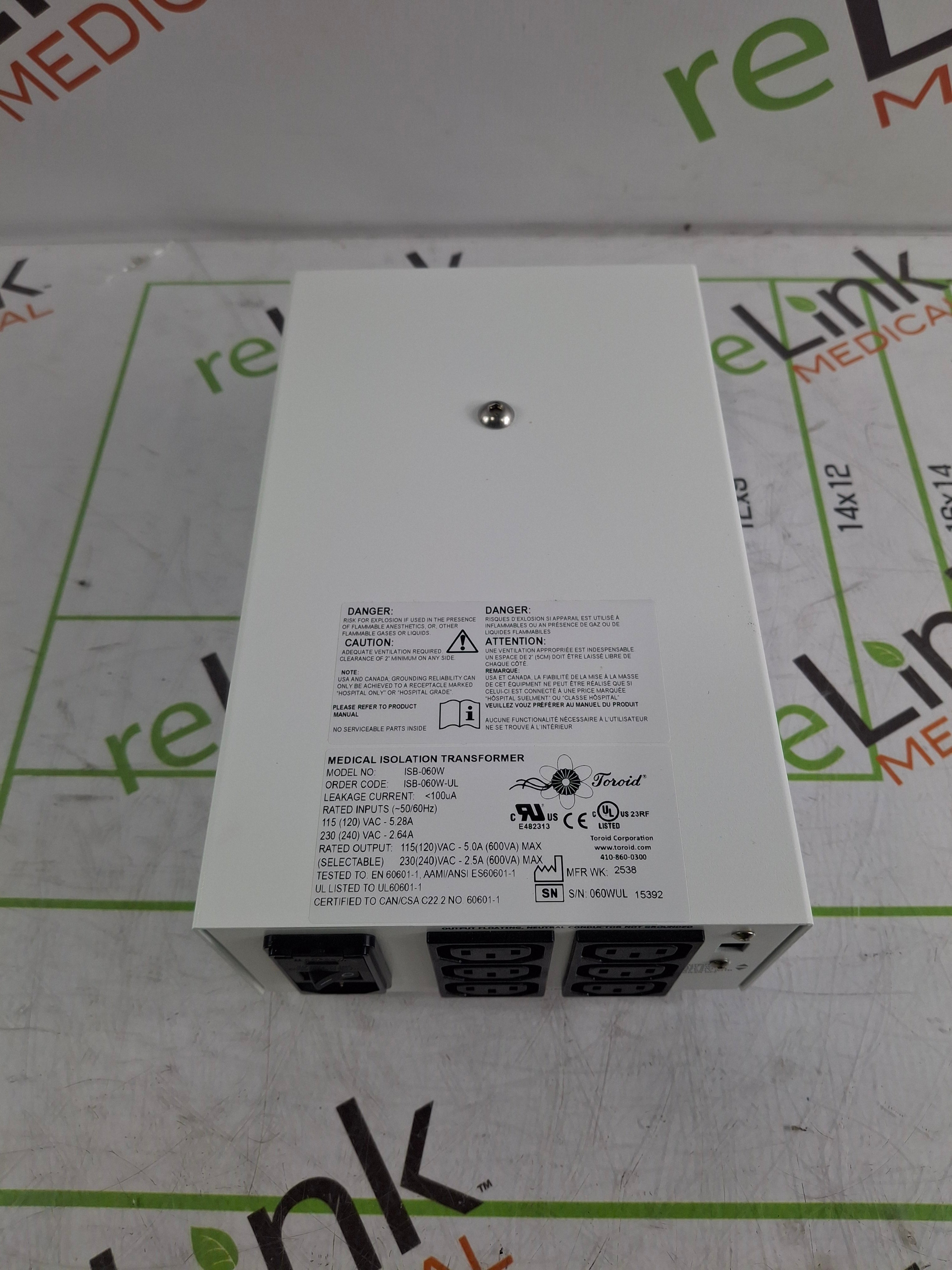 Toroid ISB-060W Medical Grade Transformer