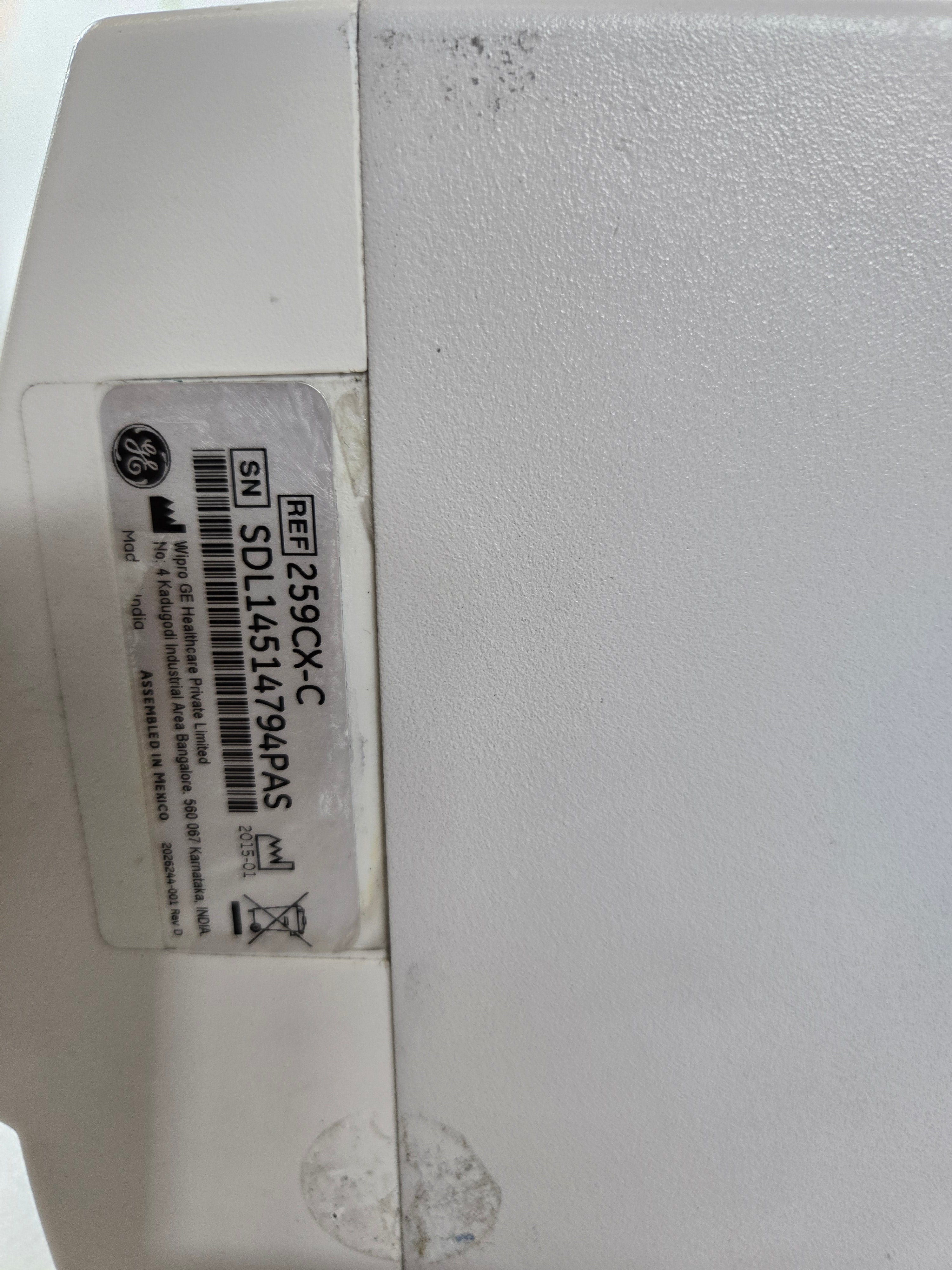 GE Healthcare Corometrics 250cx Series Model 259cx-c Fetal Monitor