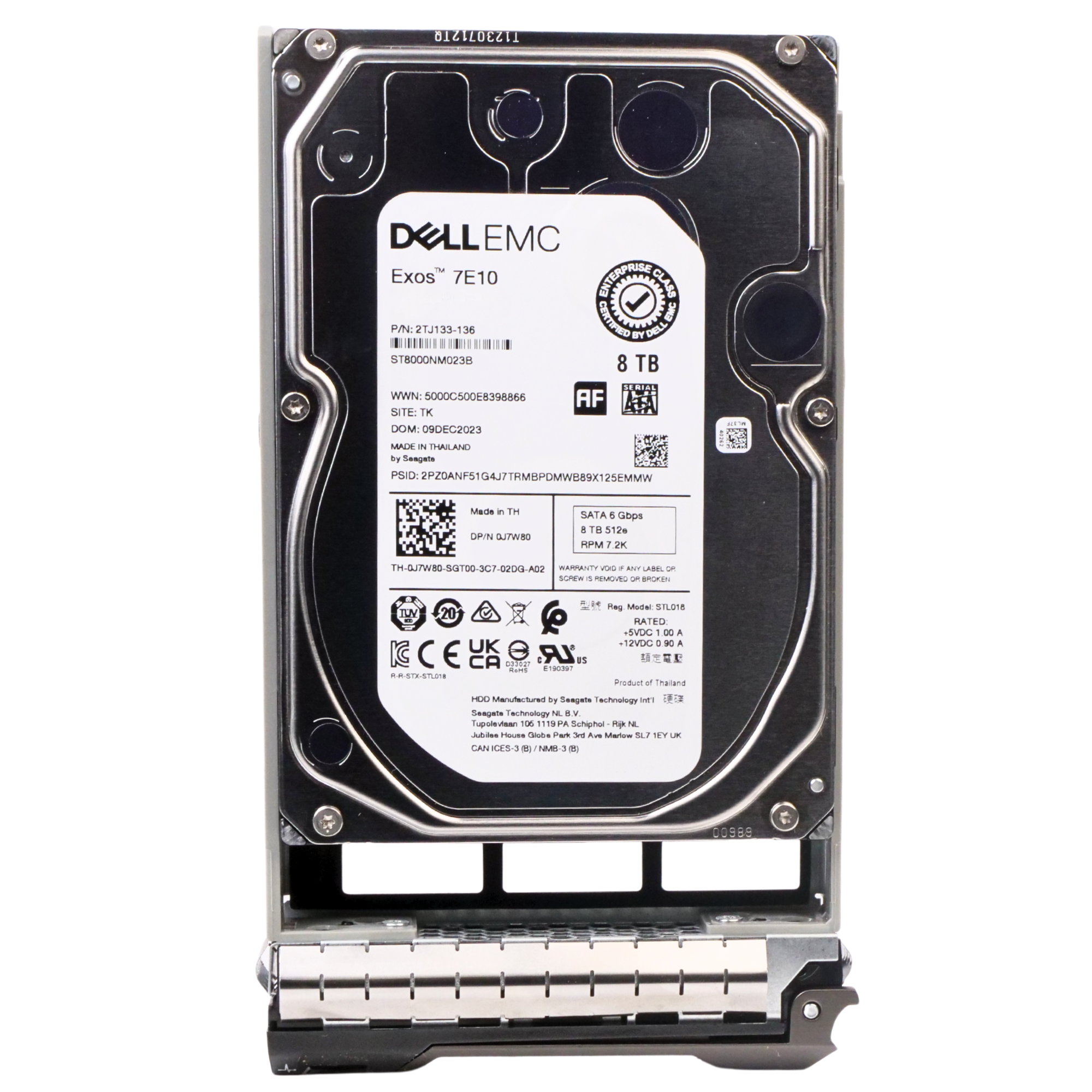 Dell G13 0K5HDG 8TB 7.2K RPM SATA 6Gb/s 512e 256MB 3.5in Refurbished HDD