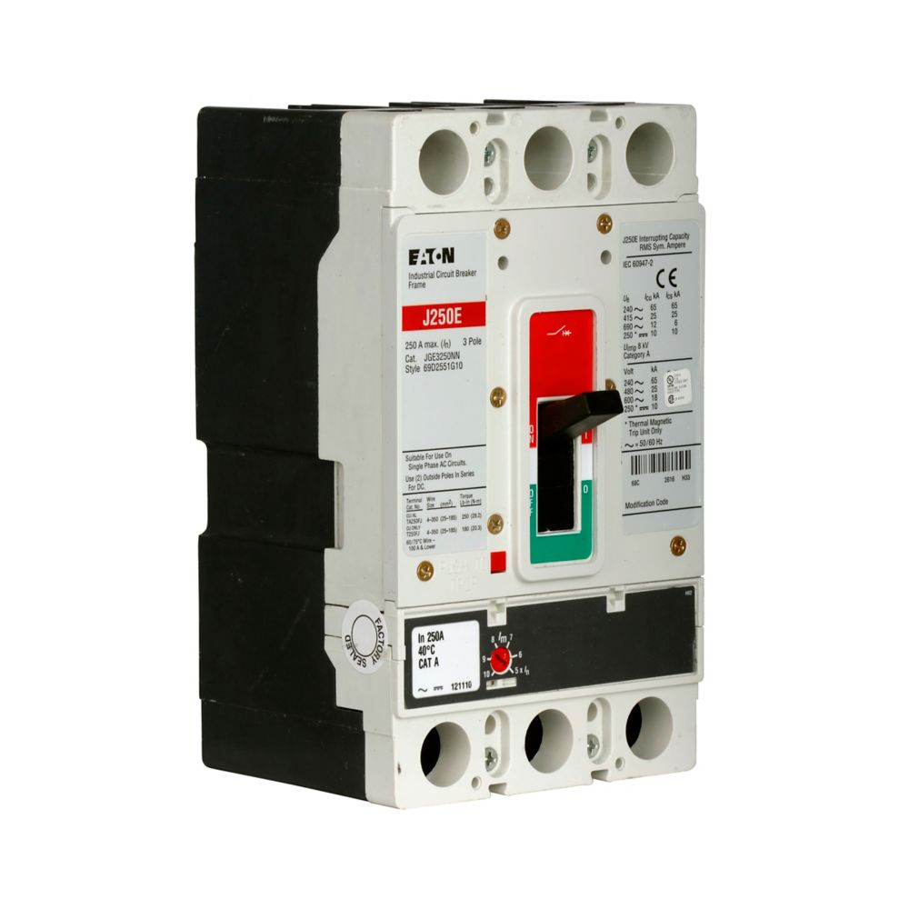 JGE3225FAG | Eaton Series G 225A 3-Pole Molded Case Circuit Breaker 600VAC