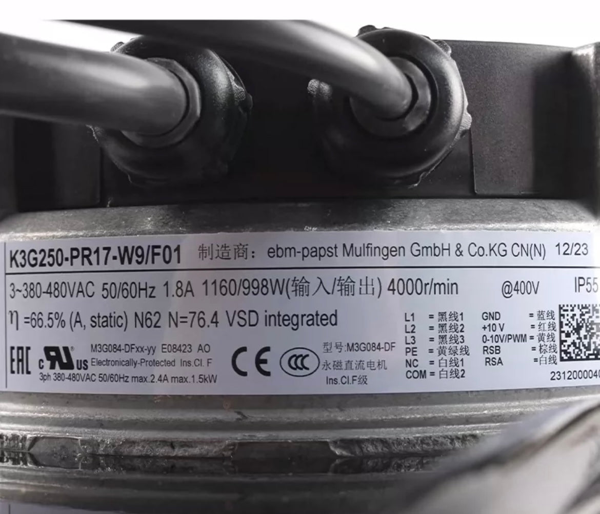K3G250-PR17-W9/F01 EBMpapst Fan 400V