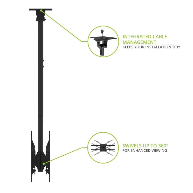 Kanto Back-to-Back Dual Screen TV Ceiling Mount for 40" to 80" TVs