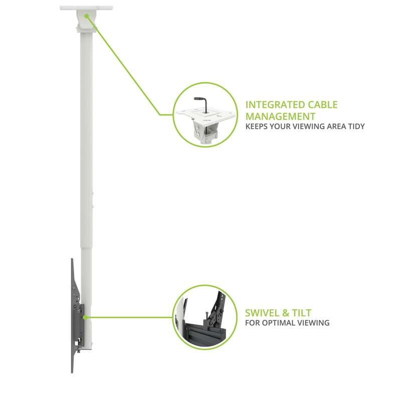 Kanto Ceiling TV Mount for 37-inch to 70-inch TVs, White