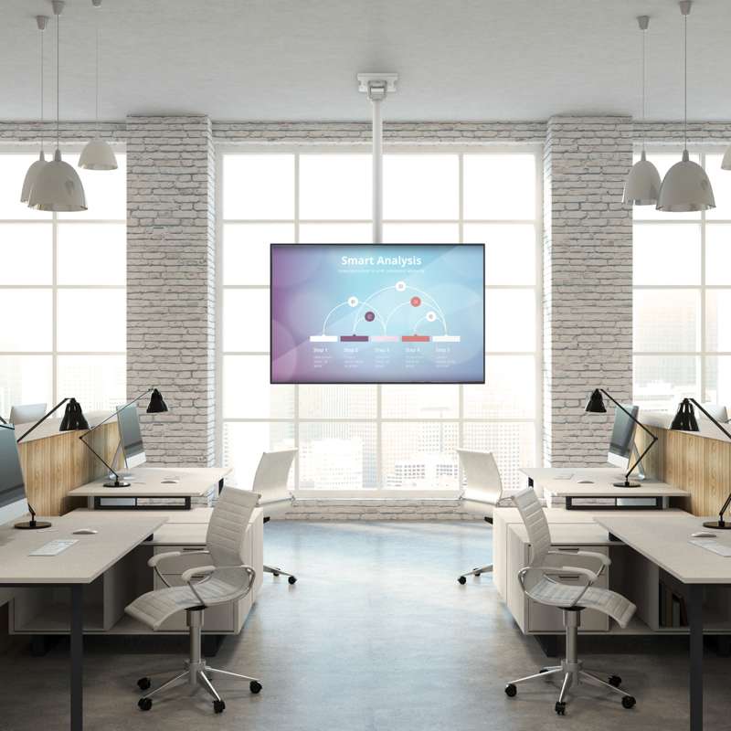 Kanto Ceiling TV Mount for 37-inch to 70-inch TVs, White