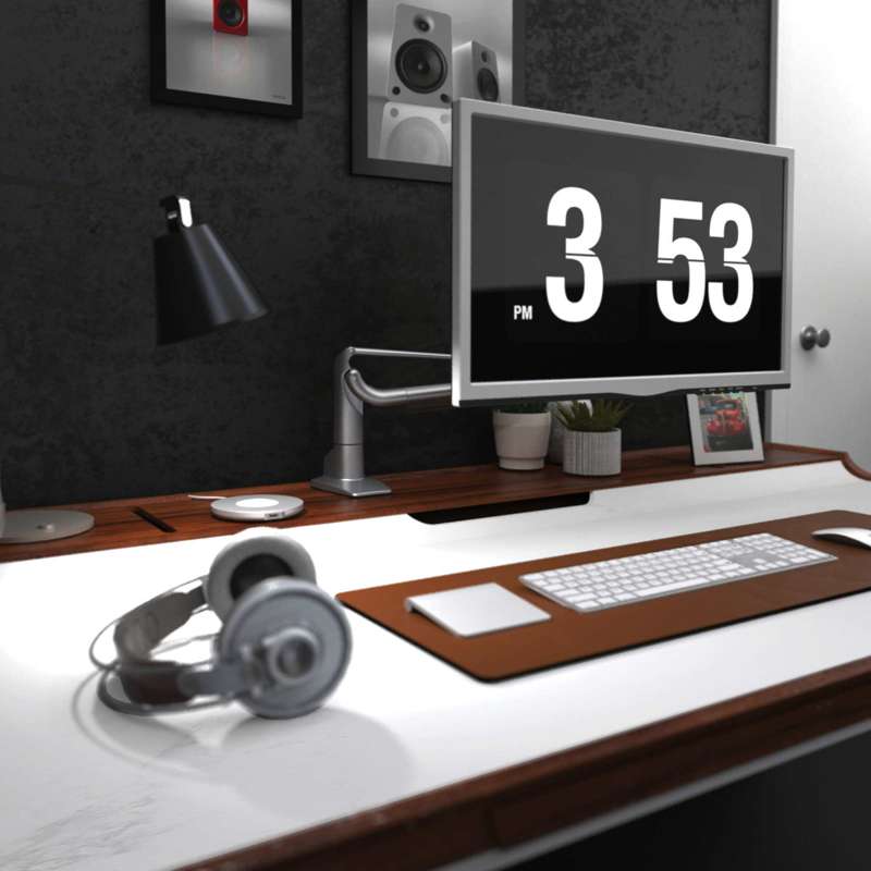 Kanto Single-Monitor Gas Shock Desktop Mount for 17-inch to 32-inch Displays - Silver