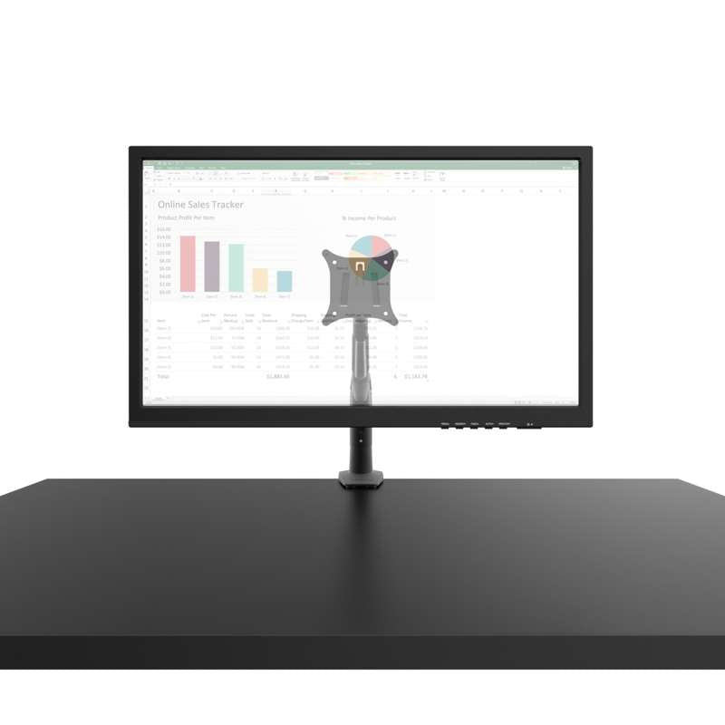Kanto Single-Monitor Gas Shock Desktop Mount for 17-inch to 32-inch Displays - Black